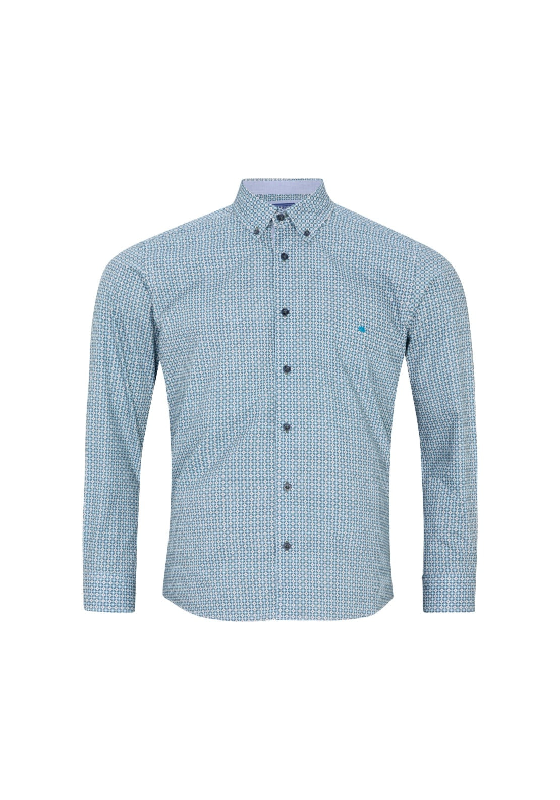 Drifter Long Sleeve Print Shirt - Blue 1 Shaws Department Stores