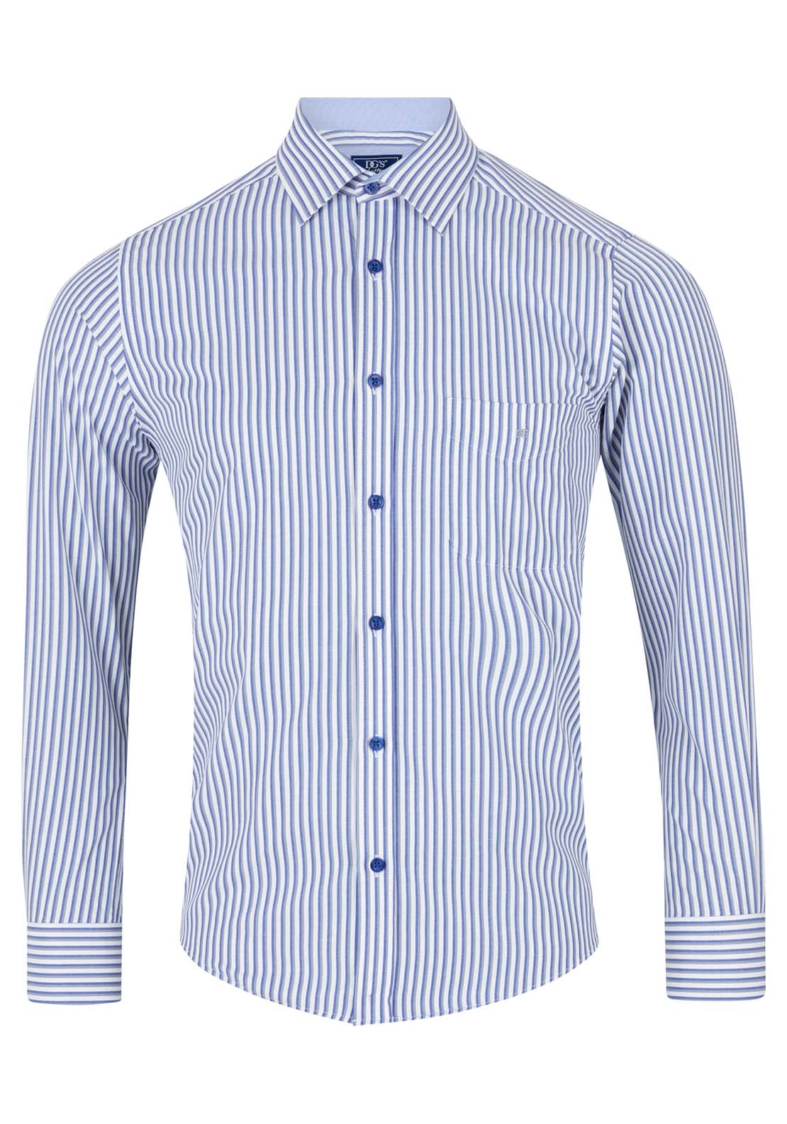 Drifter Long Sleeve Stripe Shirt - Grey 1 Shaws Department Stores