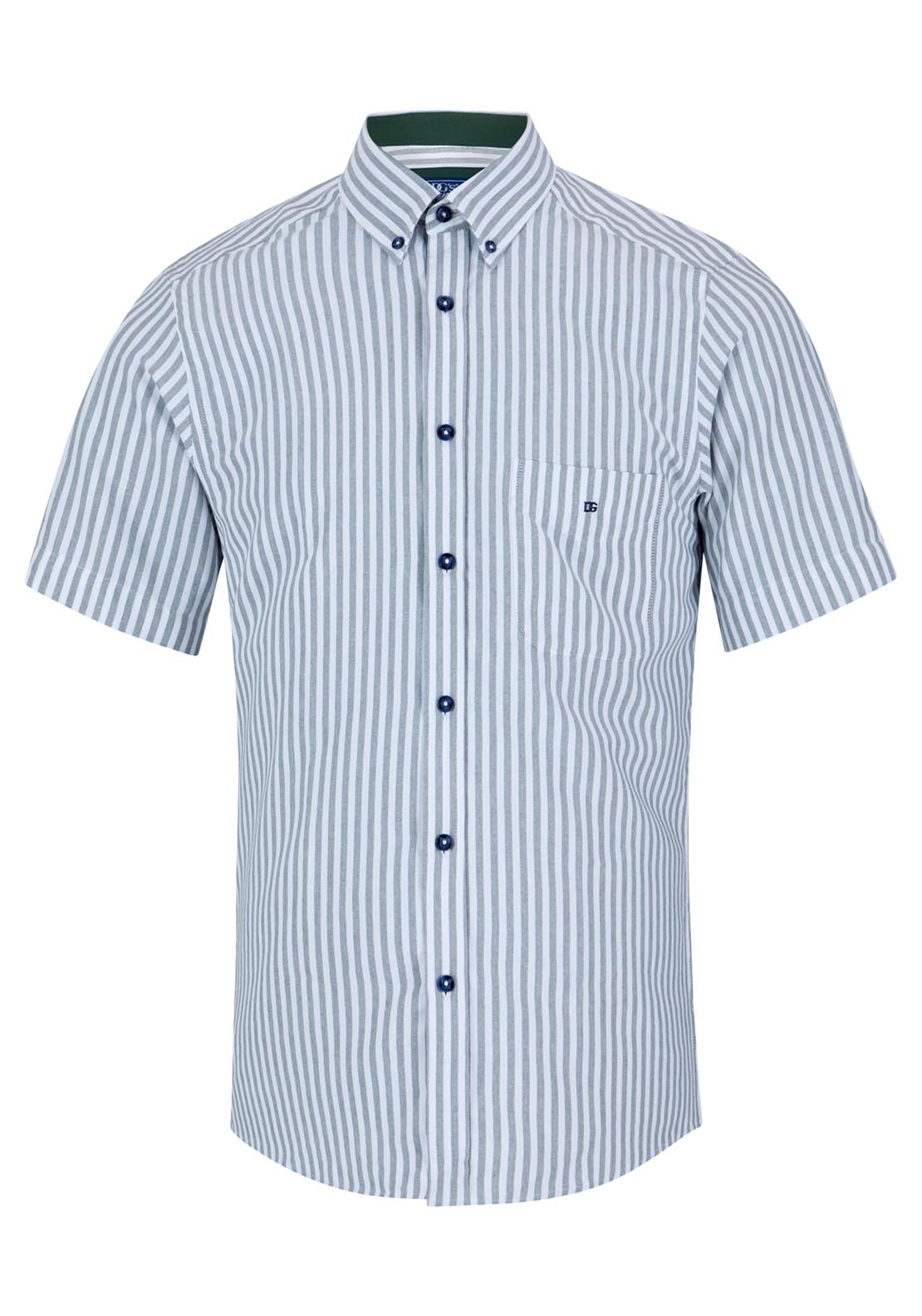 Drifter Short Sleeve Stripe Shirt - Green 13 1 Shaws Department Stores