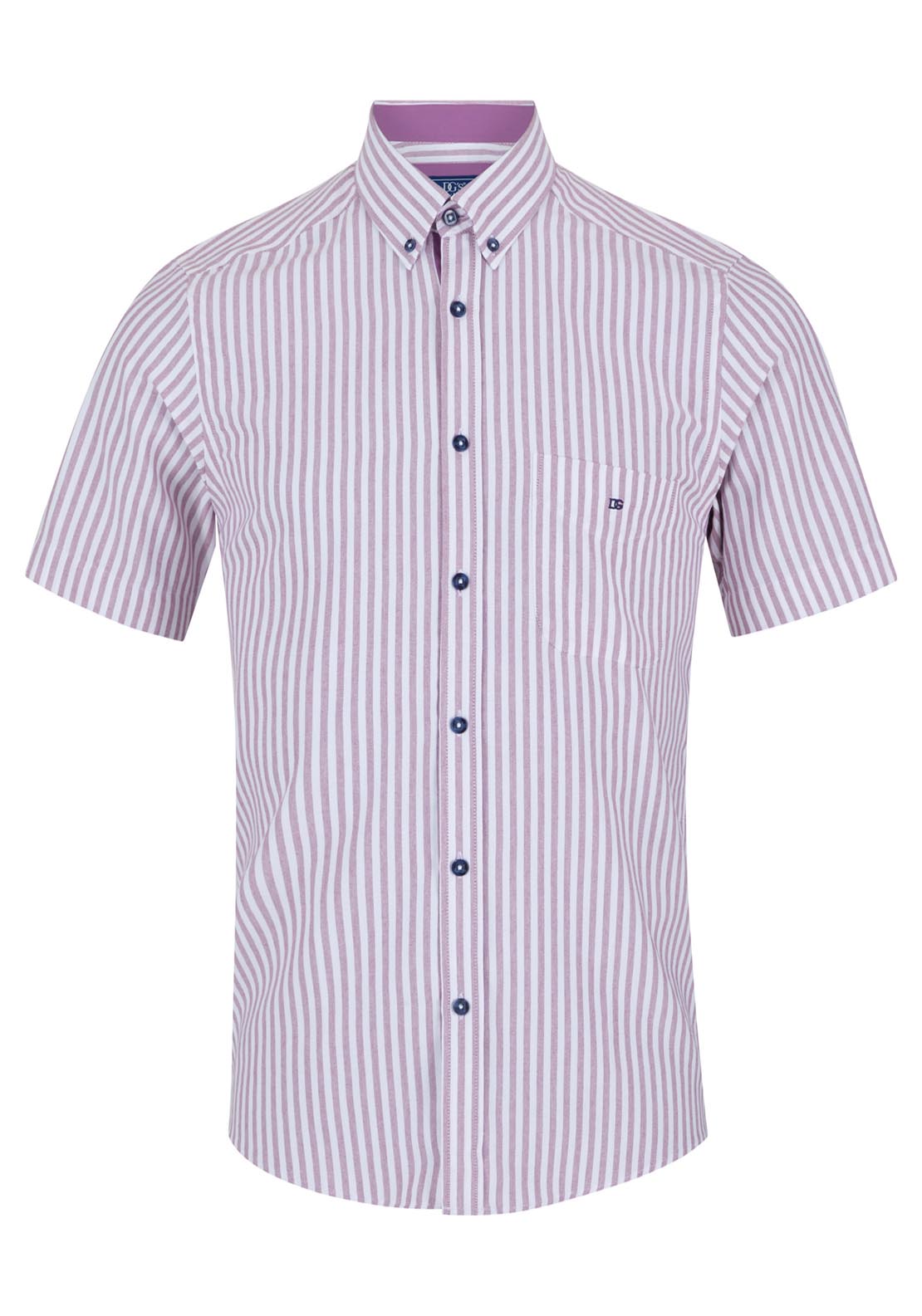 Drifter Short Sleeve Stripe Shirt - Lilac 17 1 Shaws Department Stores