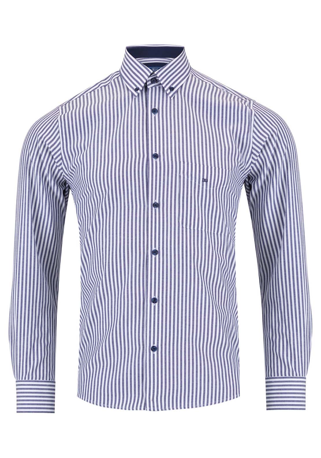Drifter DG Drifter Regular Ivano Print Shirt - Blue 1 Shaws Department Stores
