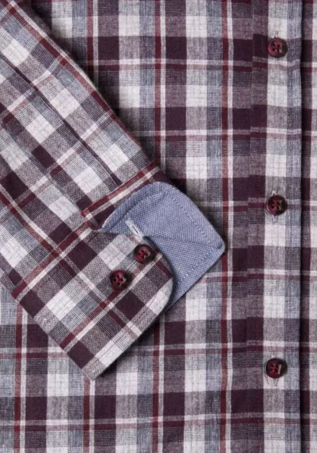 Drifter Long Sleeve Check Regular Fit Shirt - Red 3 Shaws Department Stores