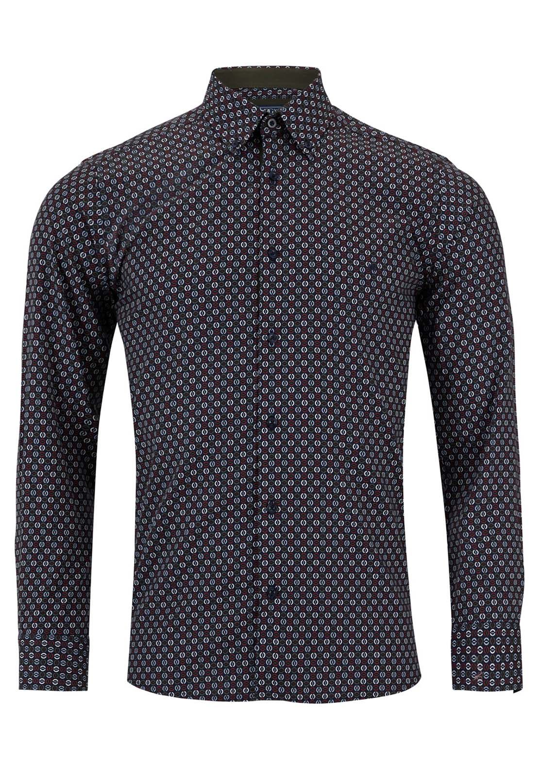 Drifter DG Drifter Regular Ivano Print Shirt - Blue 1 Shaws Department Stores