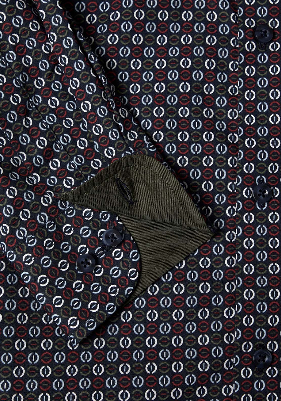 Drifter DG Drifter Regular Ivano Print Shirt - Blue 3 Shaws Department Stores