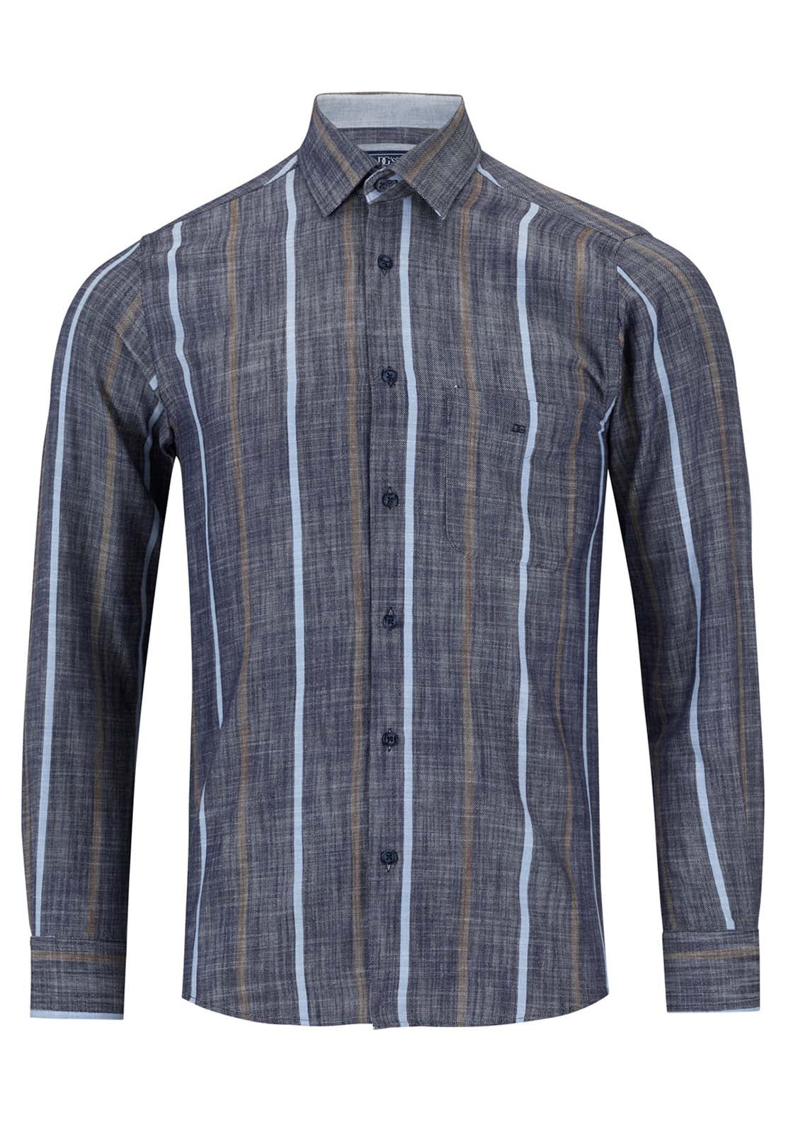 Drifter DG Drifter Regular Gionanni Stripe Shirt - Blue 1 Shaws Department Stores