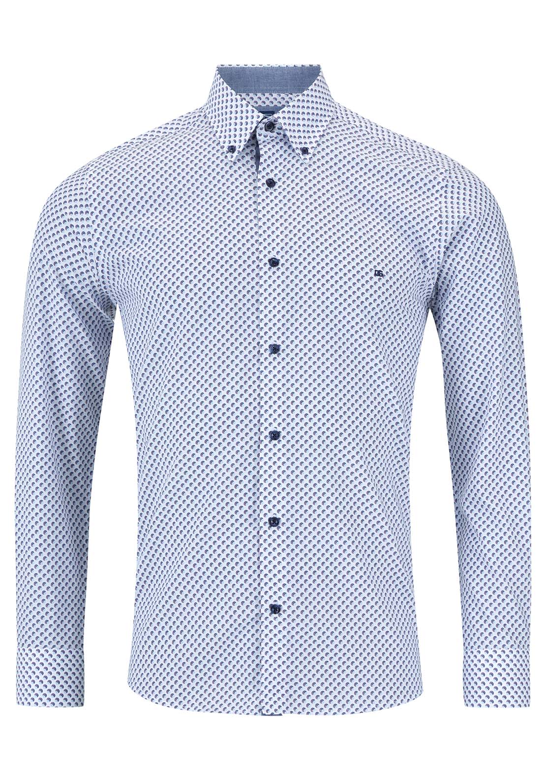 Drifter DG Drifter Regular Ivano Print shirt - Blue 1 Shaws Department Stores
