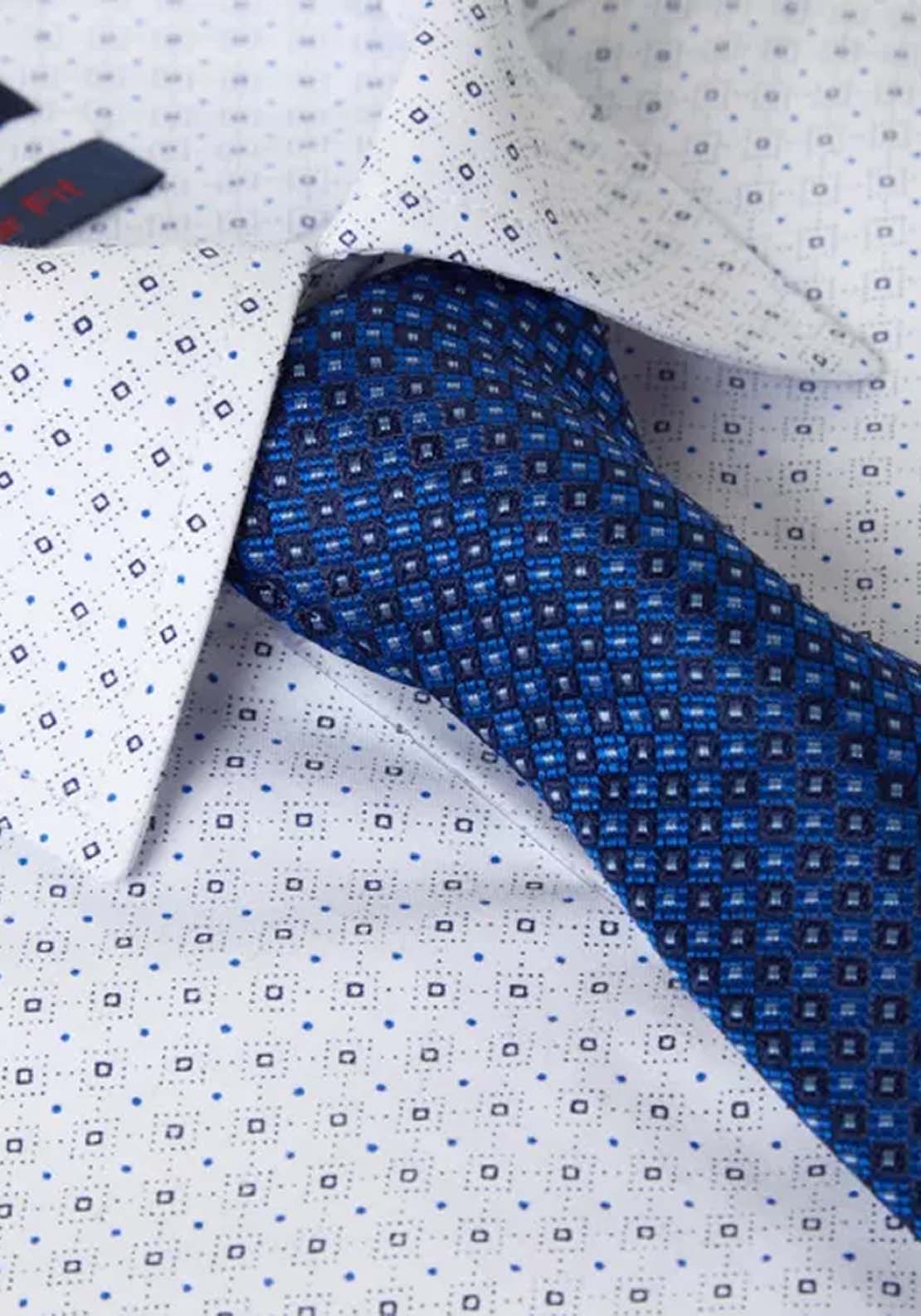 Daniel Grahame Print Boxed Tapered Shirt - Blue 2 Shaws Department Stores