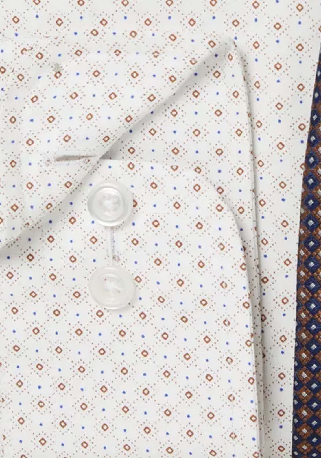 Daniel Grahame Print Boxed Tapered Shirt - Brown 4 Shaws Department Stores