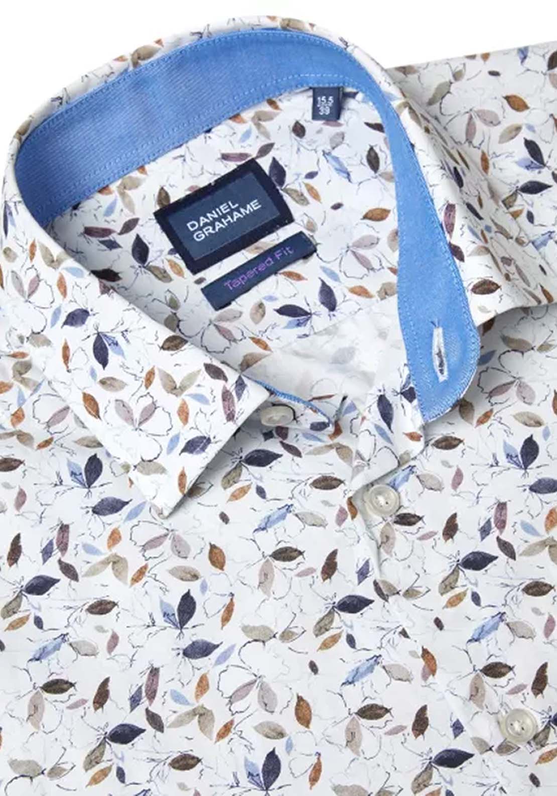 Daniel Grahame Long Sleeve Print Shirt - Blue 2 Shaws Department Stores