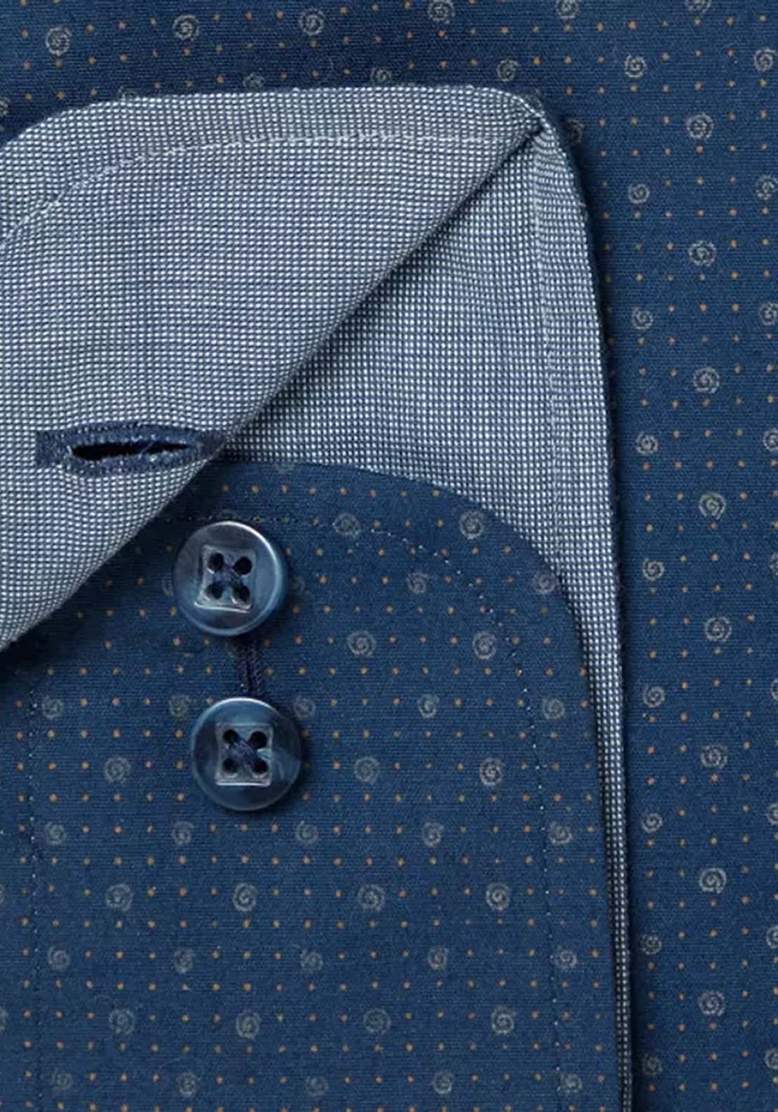 Daniel Grahame Long Sleeve Print Shirt - Navy 2 Shaws Department Stores