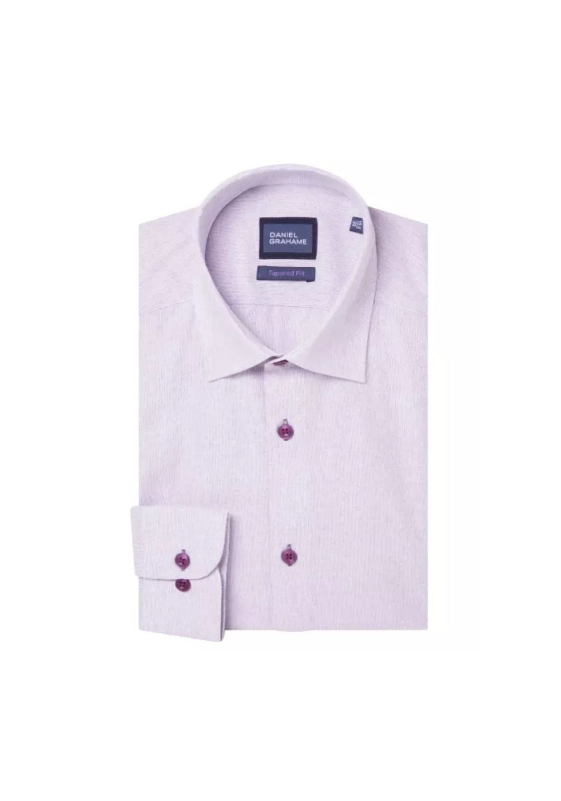 Daniel Grahame Long Sleeve Plain Shirt - Purple 1 Shaws Department Stores