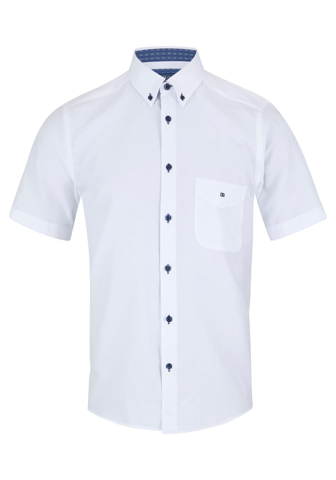 Drifter Short Sleeve Plain Shirt - White 1 Shaws Department Stores