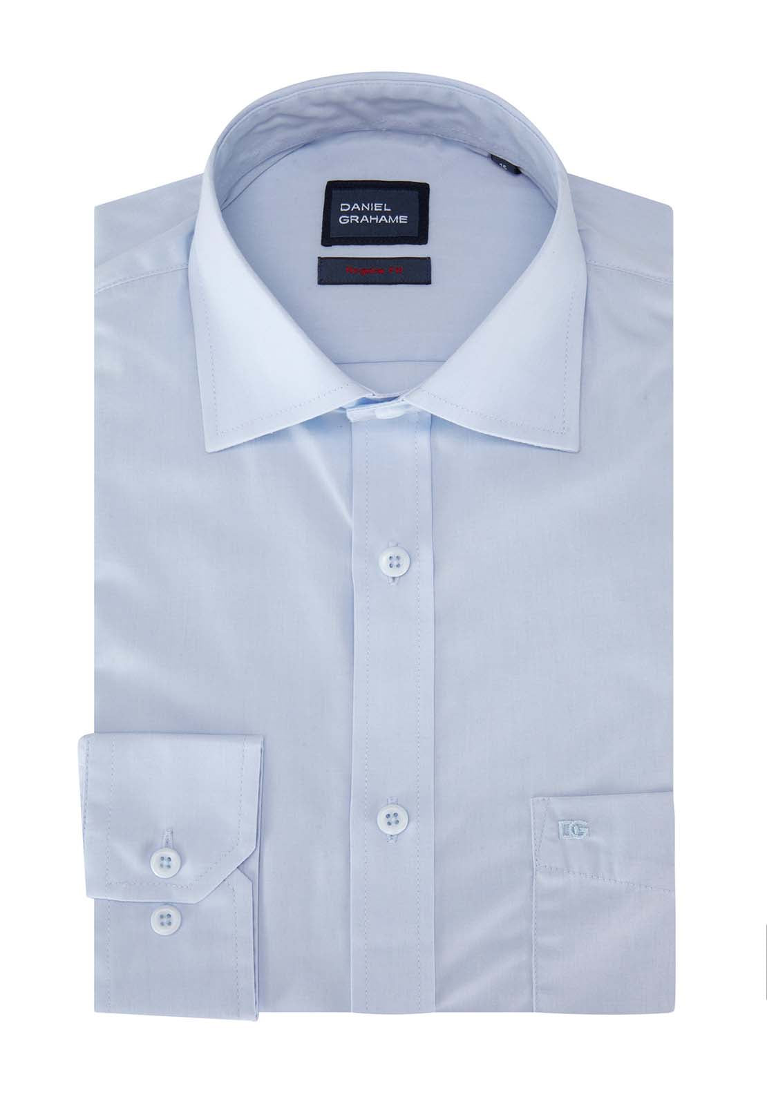 Daniel Grahame Geneva Plain Shirt - Blue 1 Shaws Department Stores
