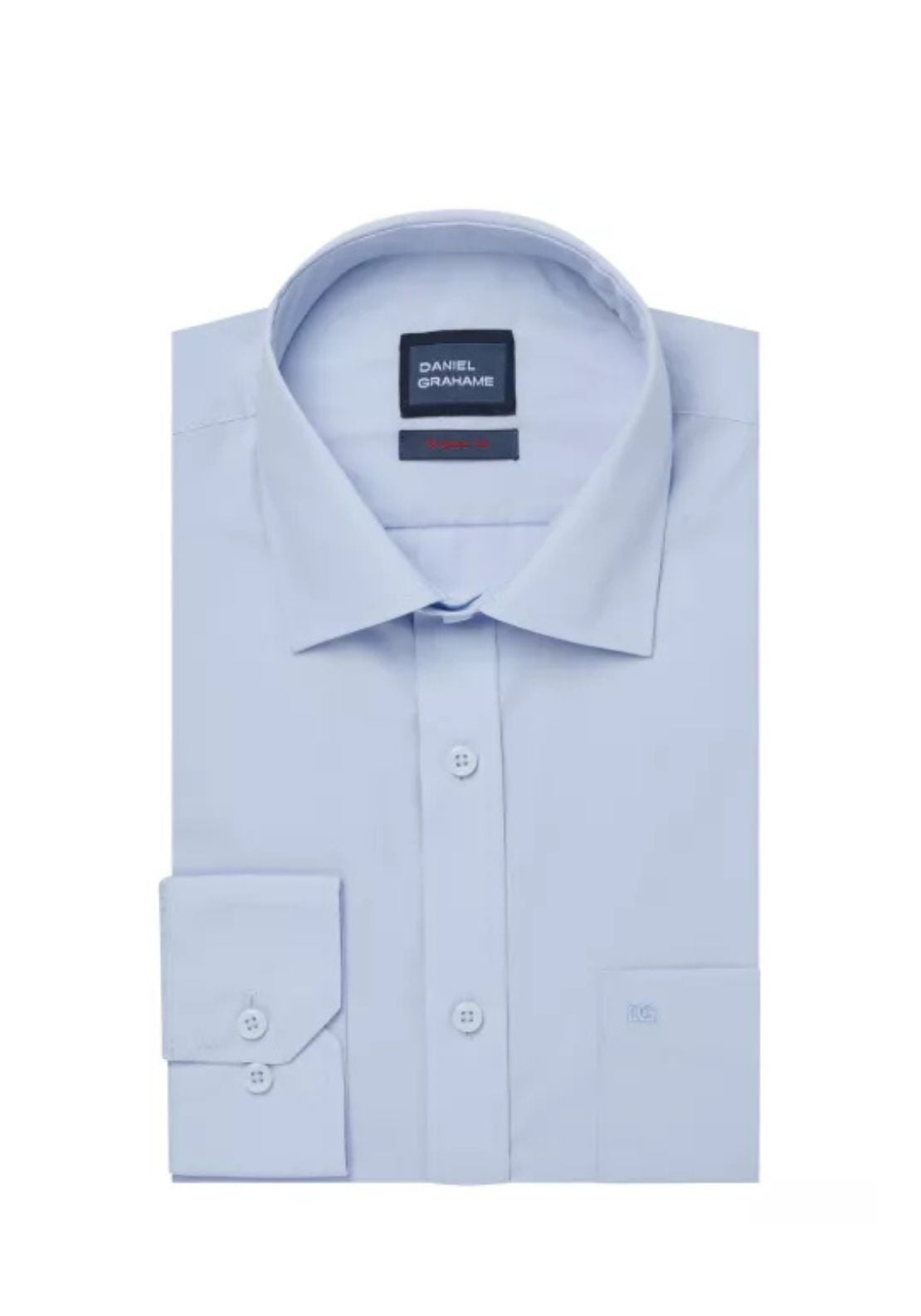 Daniel Grahame Geneva Plain Shirt - Blue 1 Shaws Department Stores