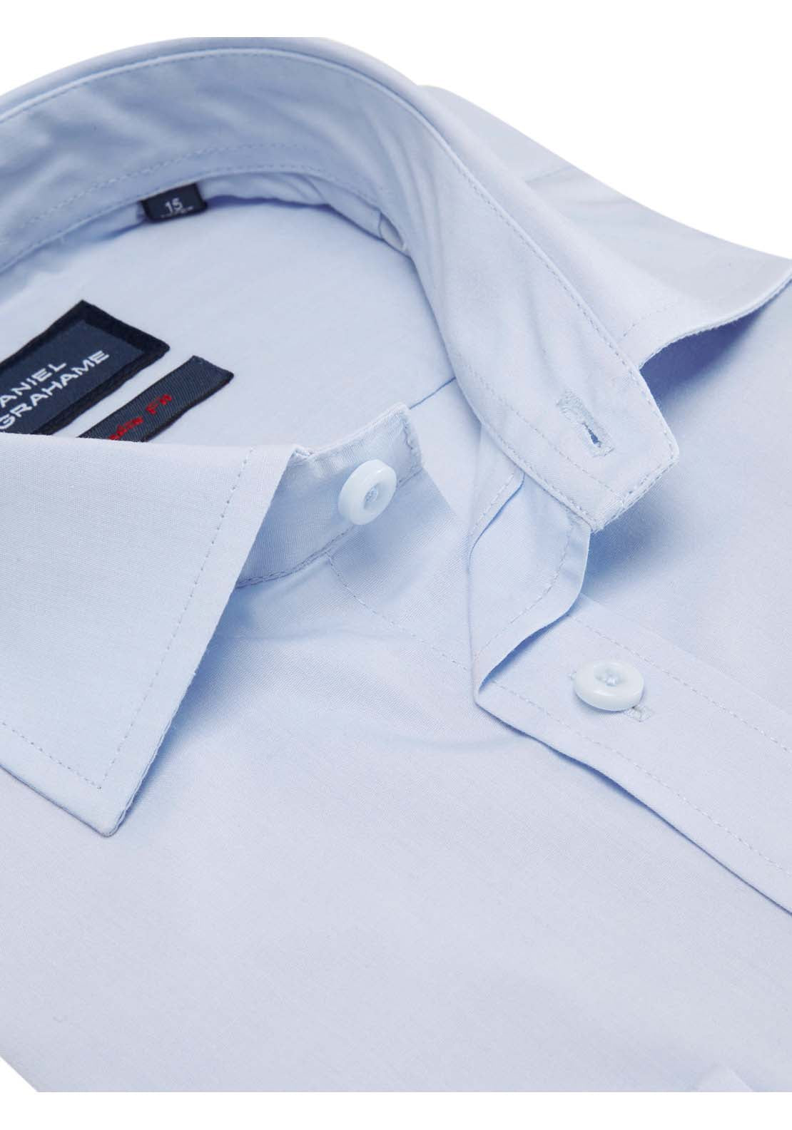 Daniel Grahame Geneva Plain Shirt - Blue 2 Shaws Department Stores