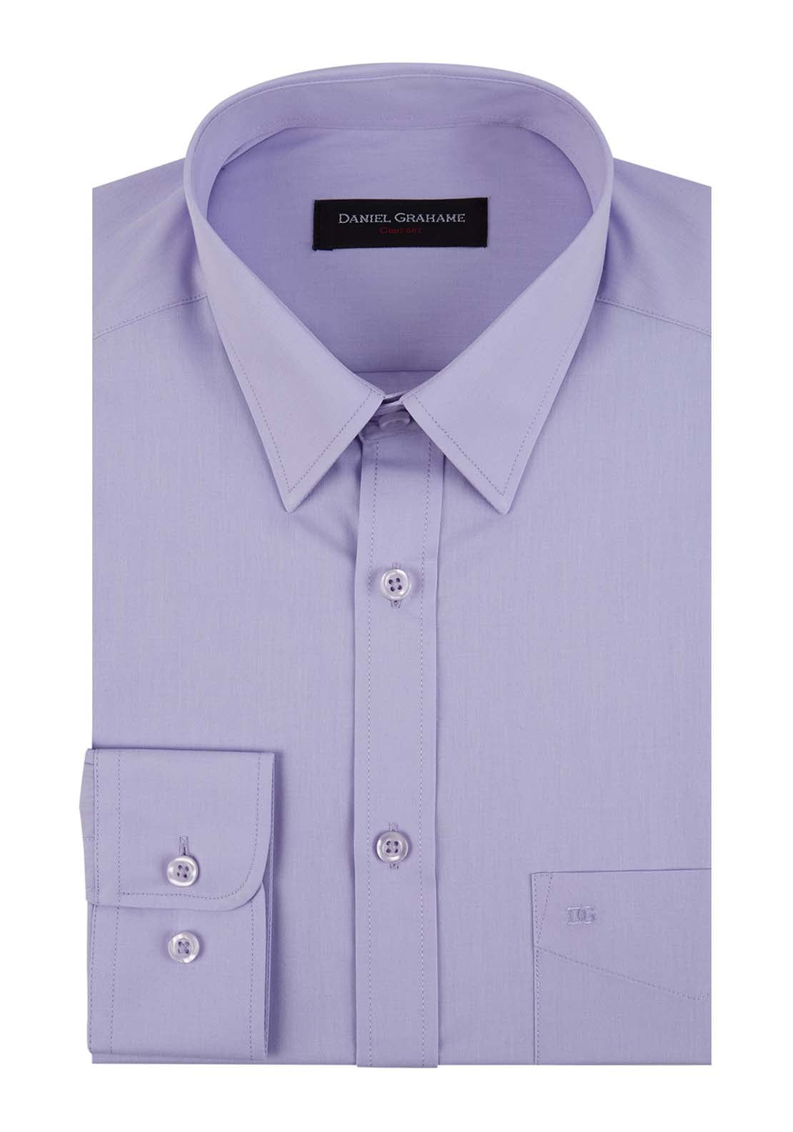 Daniel Grahame Geneva Plain Shirt - Lilac 1 Shaws Department Stores