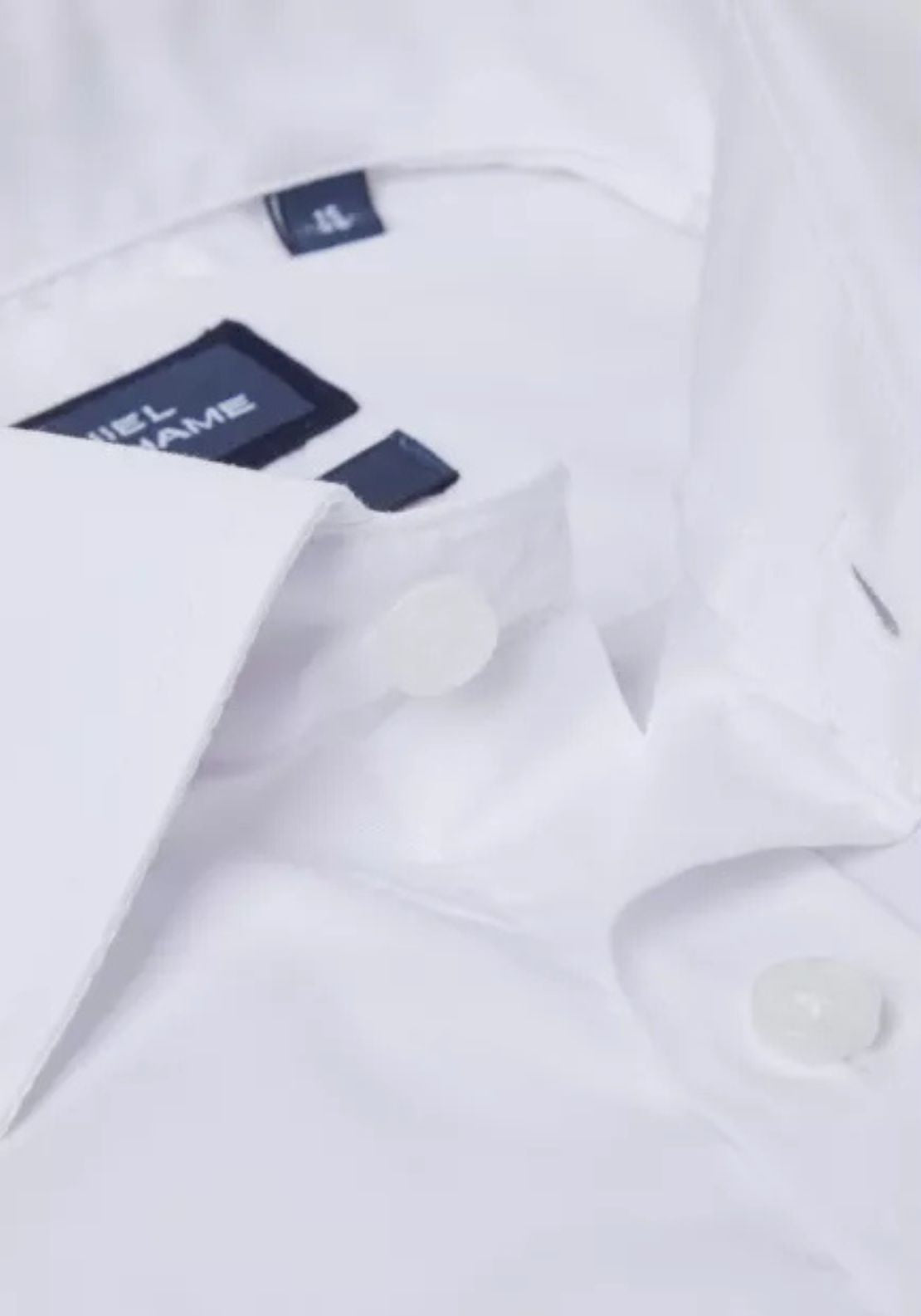 Daniel Grahame Paris Long Sleeve Plain Shirt - White 2 Shaws Department Stores