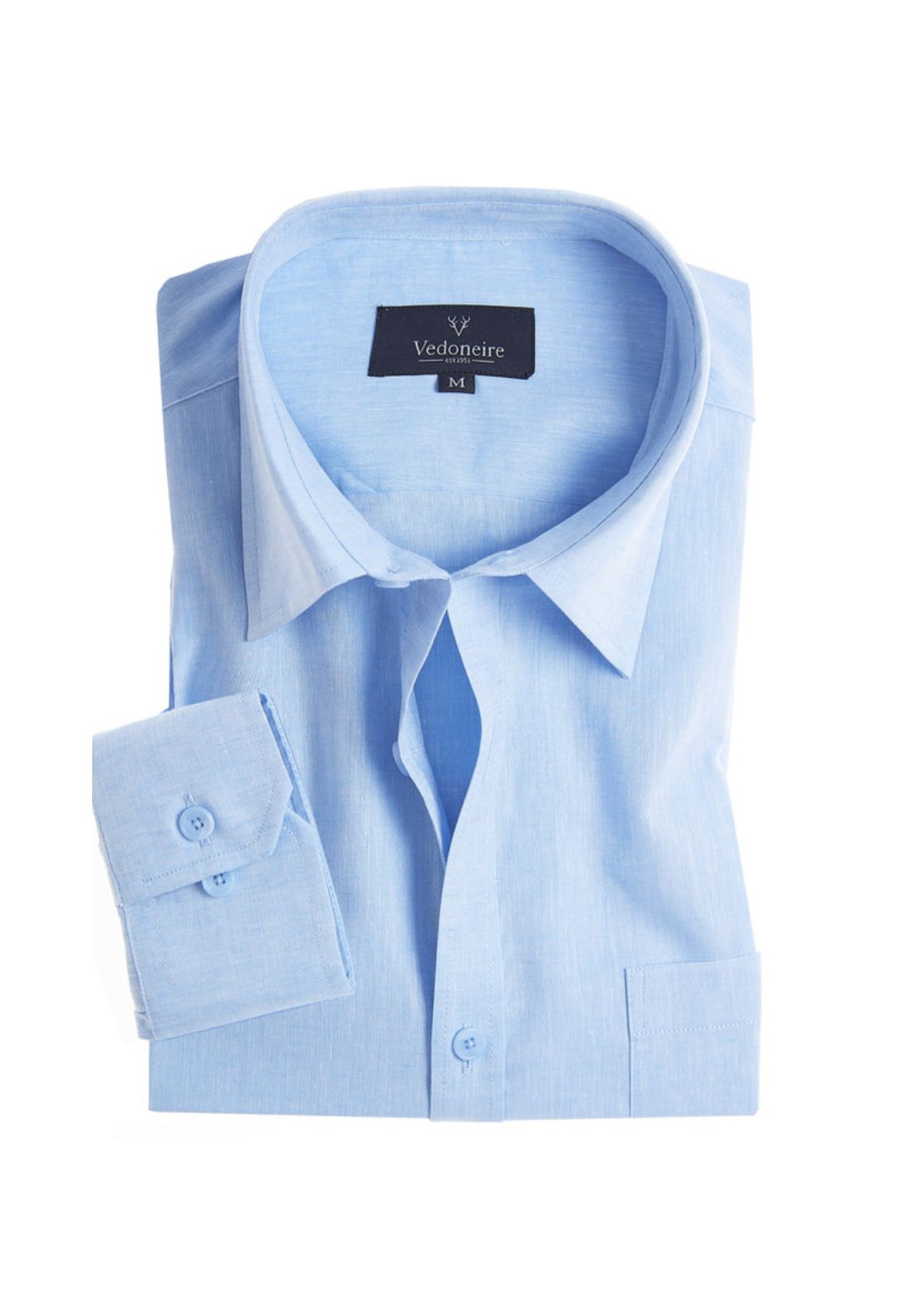 Vedoneire Summer Linen Blend Shirt - Blue 1 Shaws Department Stores