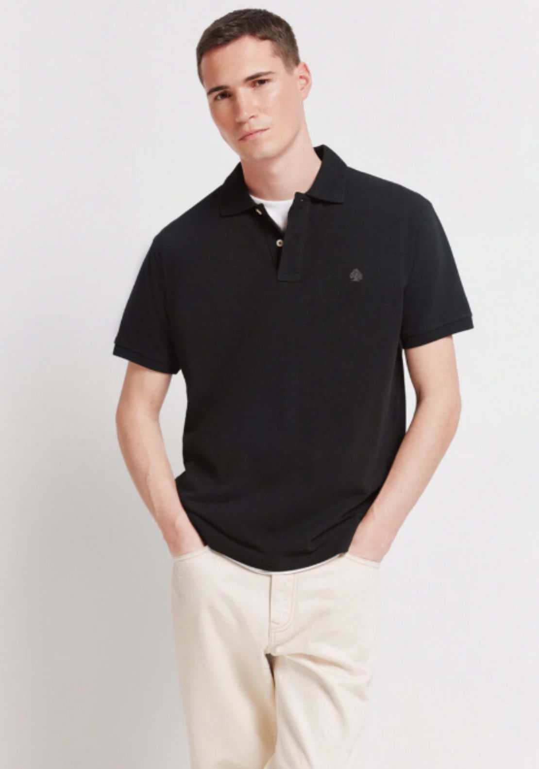 Springfield Basic Regular Fit Polo Shirt - Black 1 Shaws Department Stores