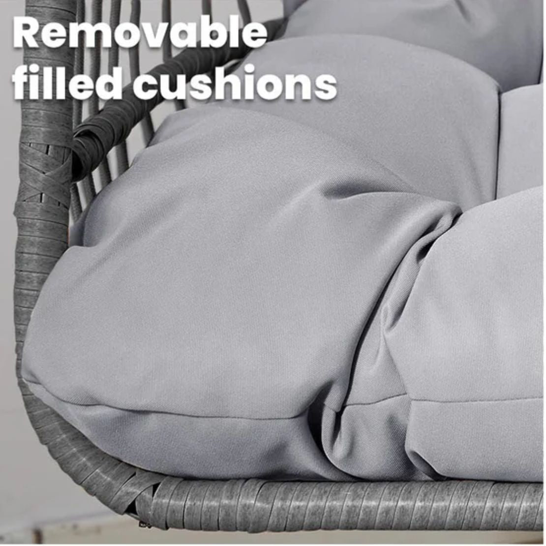 The Home Collection Single Seat Swinging Egg Chair Charcoal - Grey 3 Shaws Department Stores