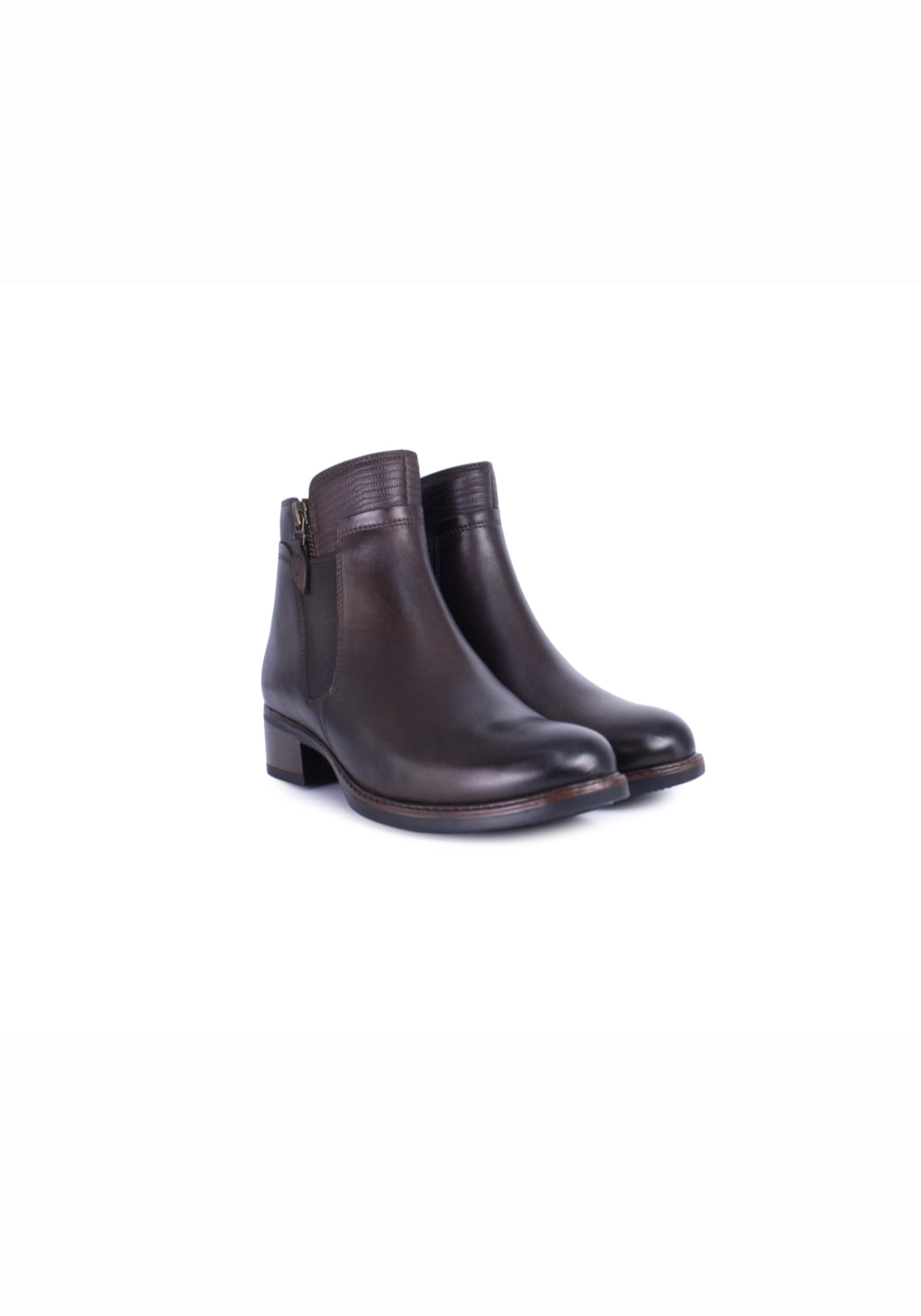 Dubarry Cierra Croc Trim Ankle Boot - Mahogony 3 Shaws Department Stores