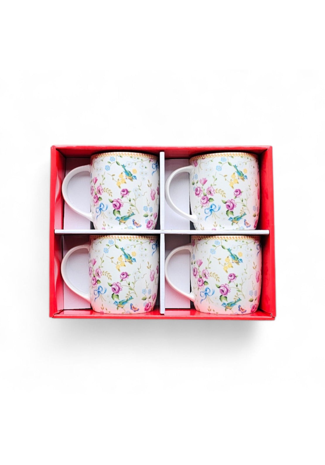 Shannonbridge Pottery Bird And Blossom Set Of 4 Mugs - Bird And Blossom 1 Shaws Department Stores