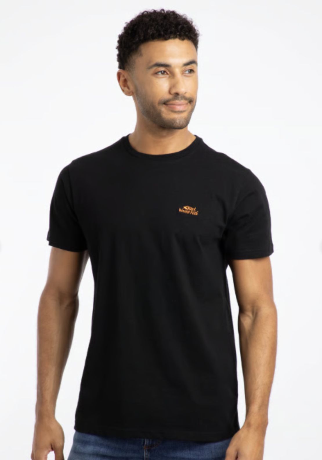 Weird Fish Fished Organic Branded T-Shirt - Black 1 Shaws Department Stores