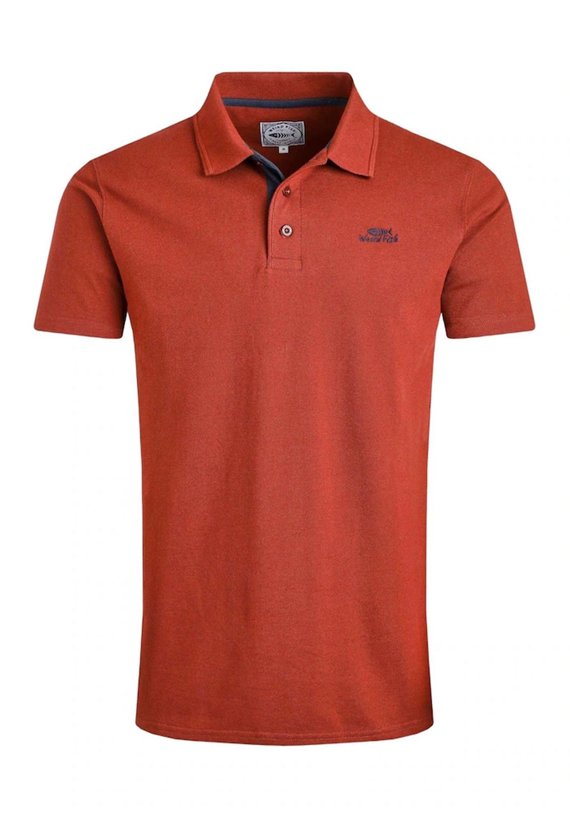 Weird Fish Miles Organic Pique Polo - Burnt Henna 5 Shaws Department Stores