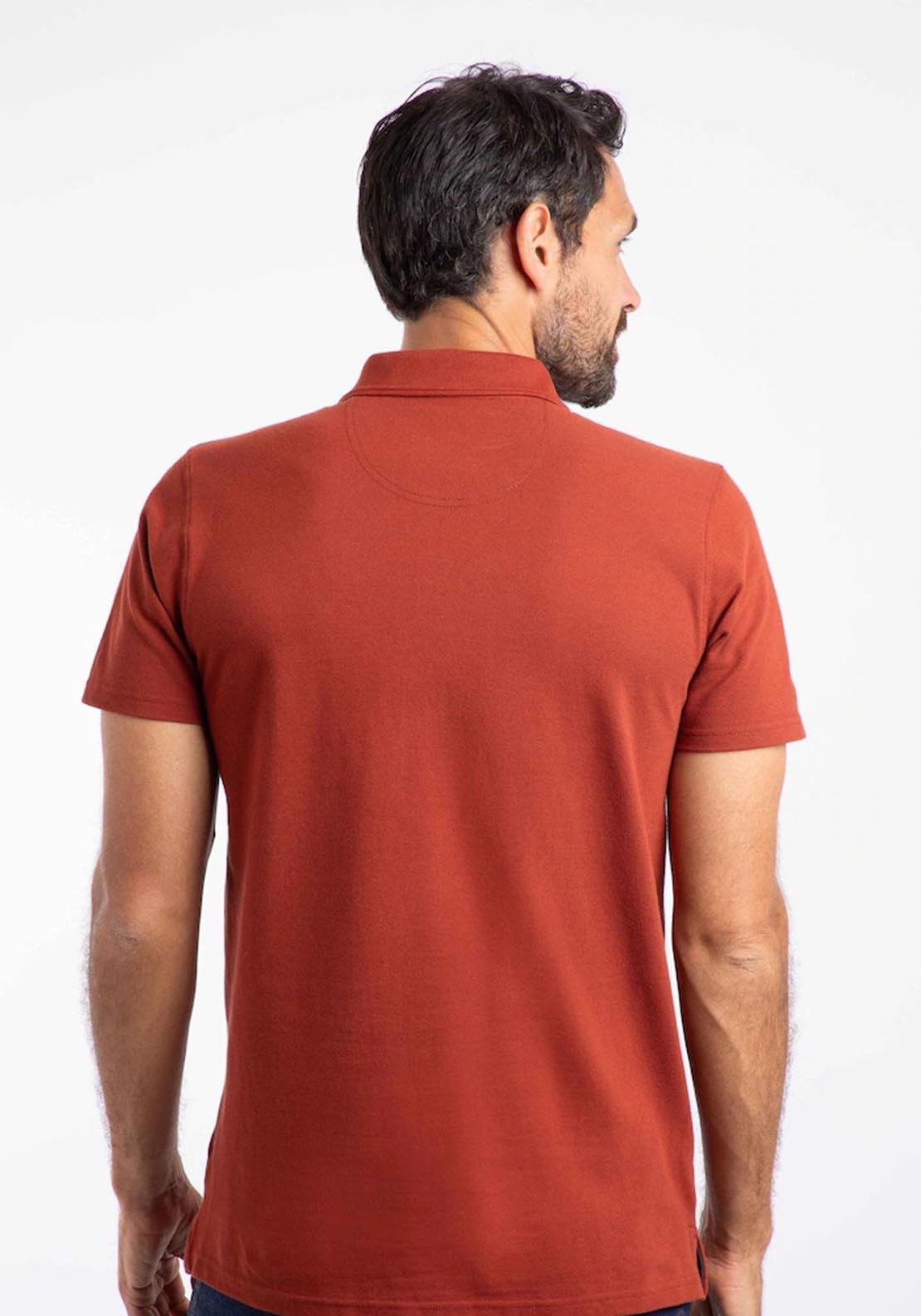 Weird Fish Miles Organic Pique Polo - Burnt Henna 2 Shaws Department Stores