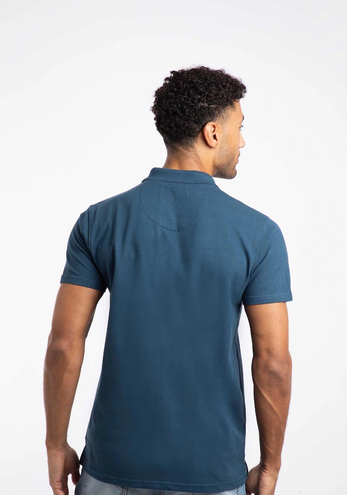 Weird Fish 100% Cotton Miles Pique Polo Shirt - Blue 2 Shaws Department Stores