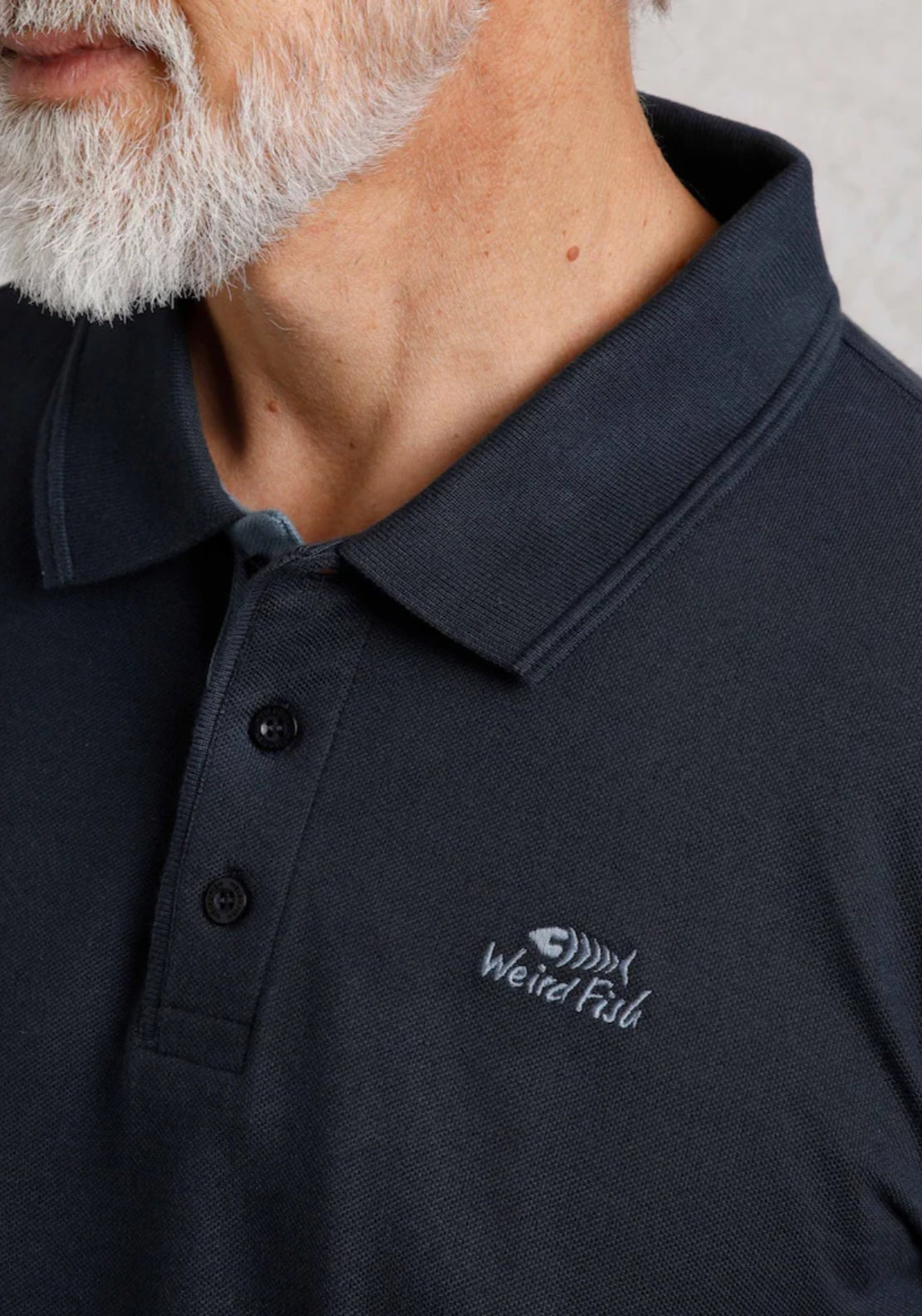 Weird Fish 100% Cotton Miles Pique Polo Shirt - Navy 4 Shaws Department Stores