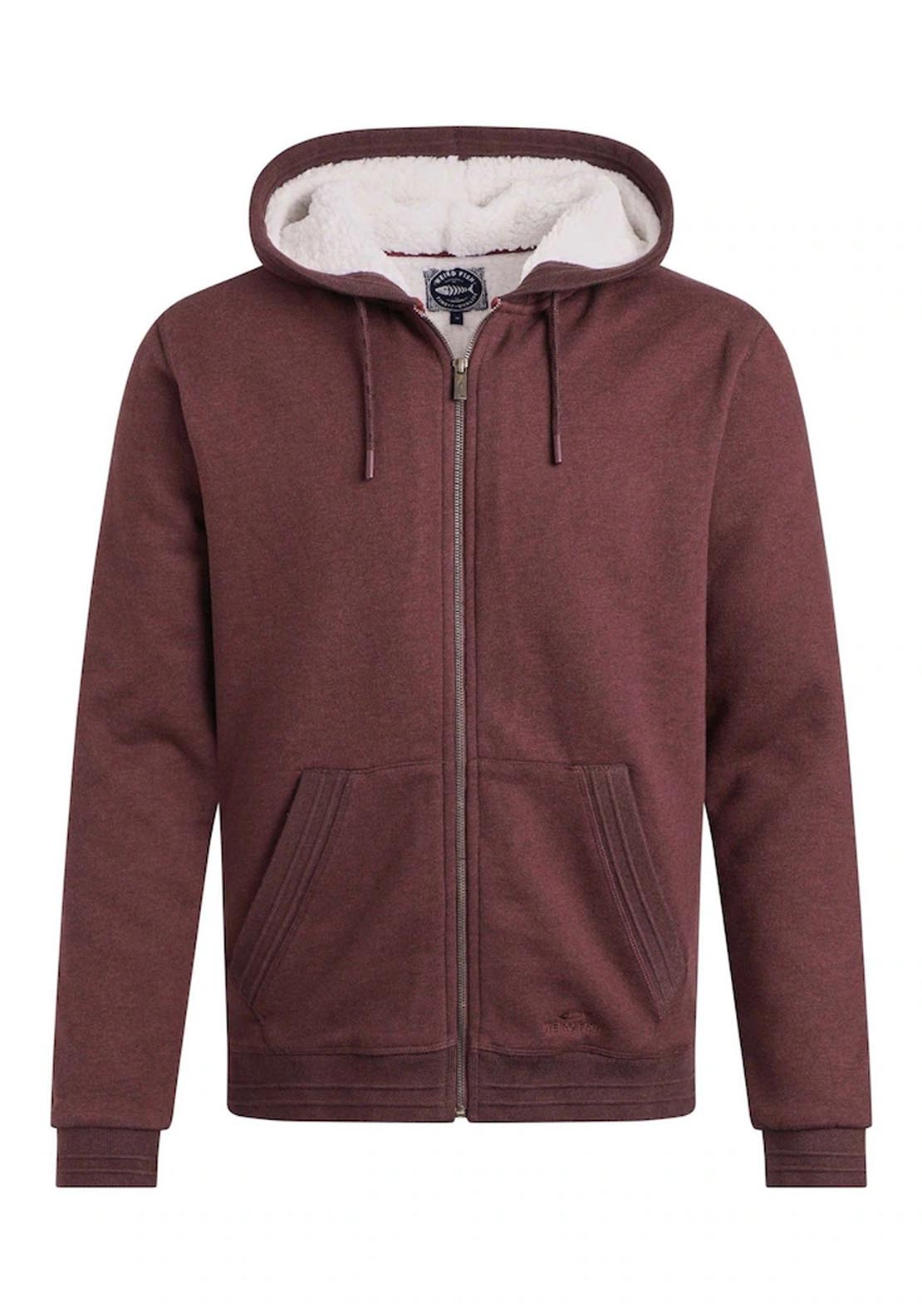 Weird Fish Camborne Borg Bonded Zip Thru Hoodie - Bitter Choclate 7 Shaws Department Stores