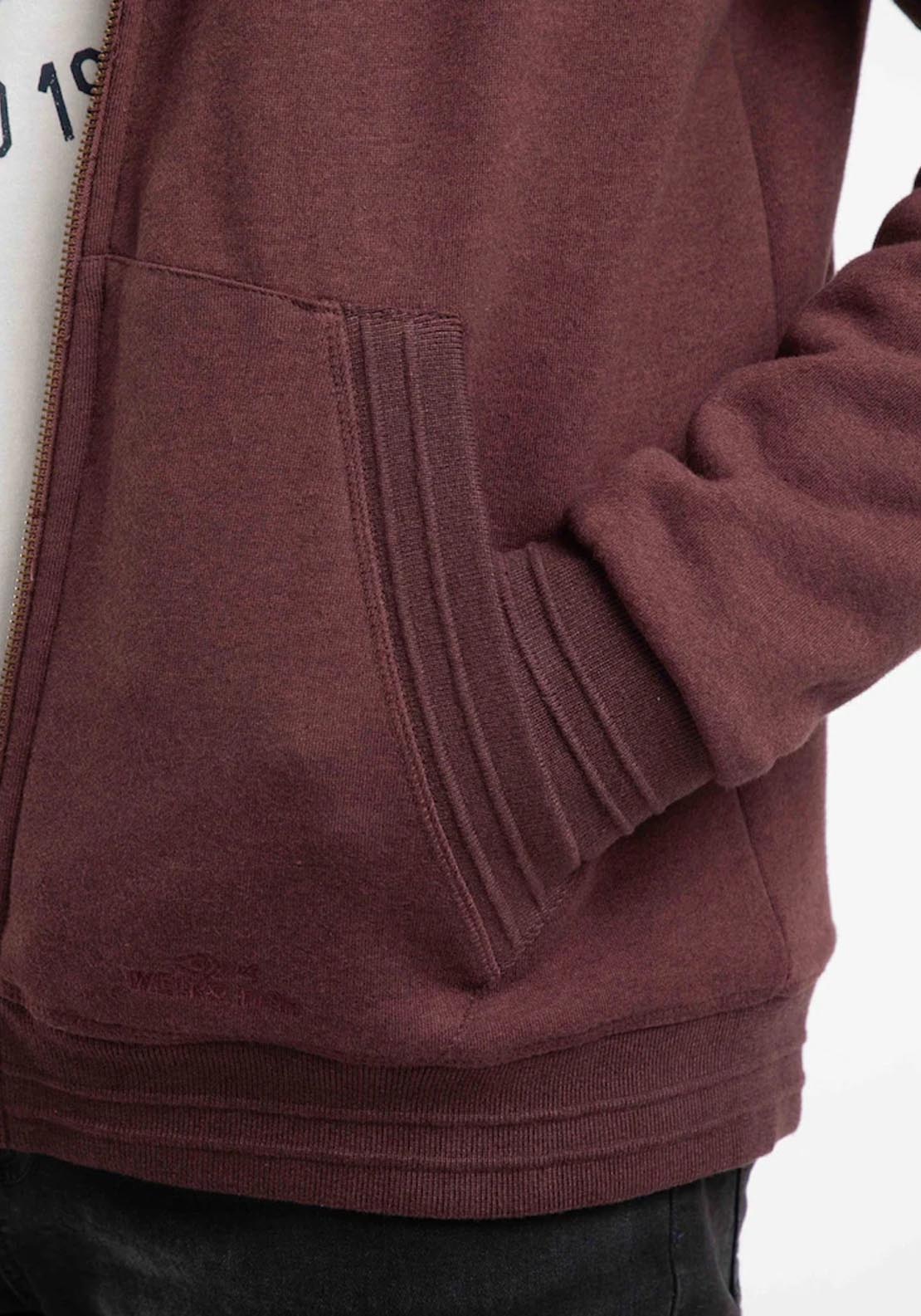 Weird Fish Camborne Borg Bonded Zip Thru Hoodie - Bitter Choclate 5 Shaws Department Stores