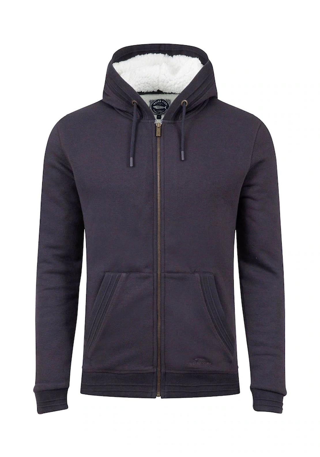 Weird Fish Camborne Borg Bonded Zip Thru Hoodie - Midnight 8 Shaws Department Stores