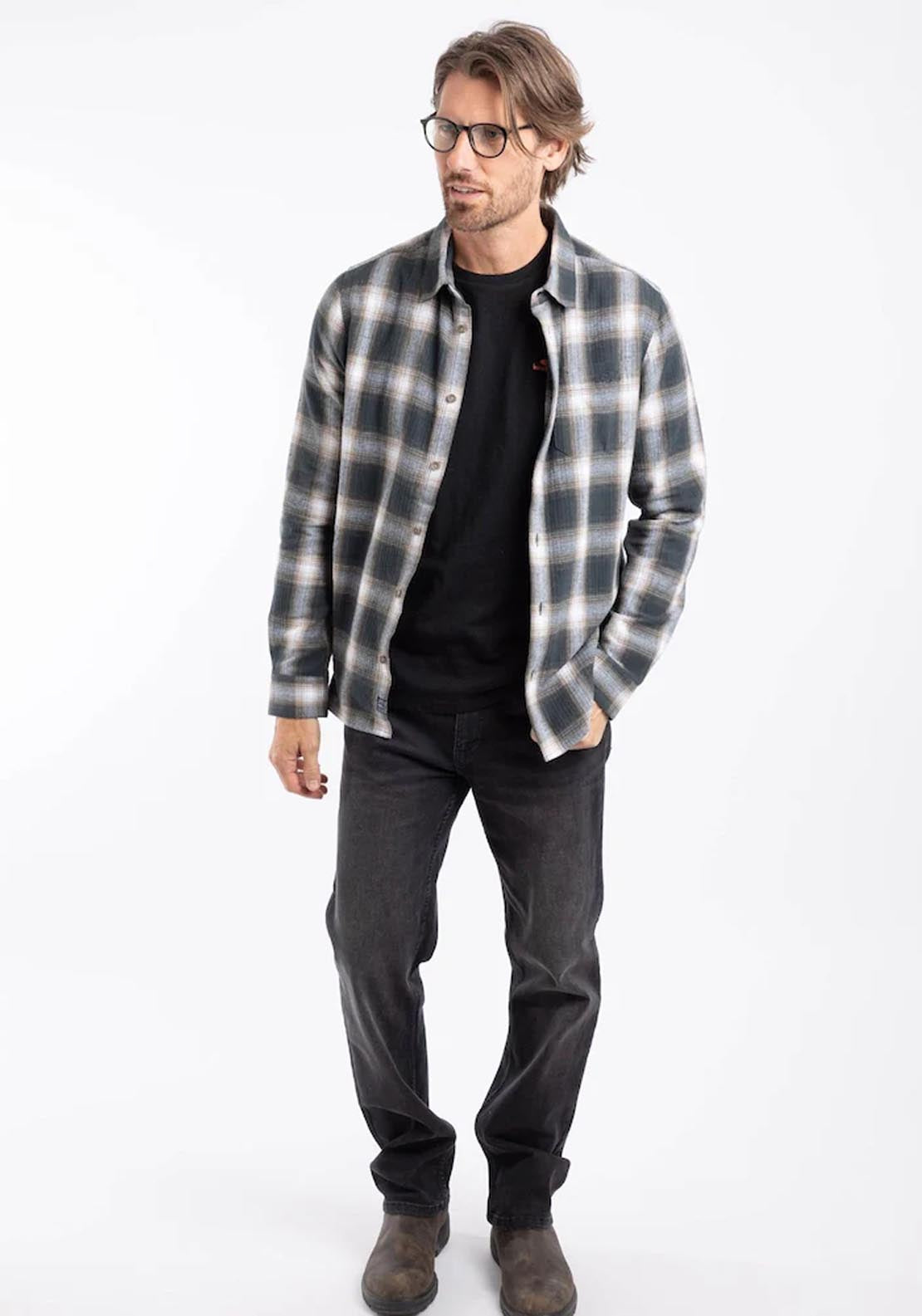 Weird Fish Broxton Herringbone Check Shirt - Grey 5 Shaws Department Stores