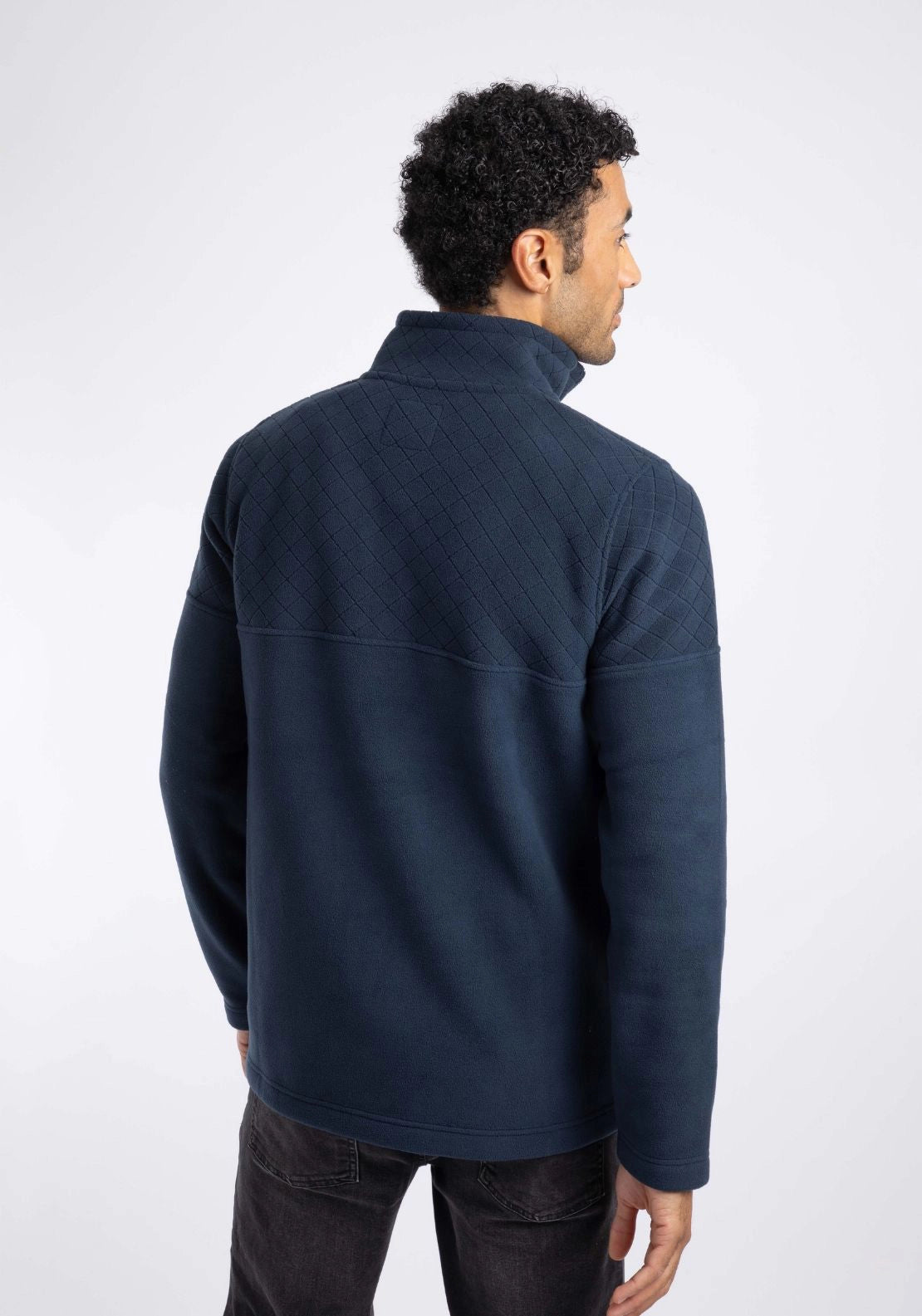 Weird Fish Oakmount 1/4 Zip Sweater - Navy 2 Shaws Department Stores