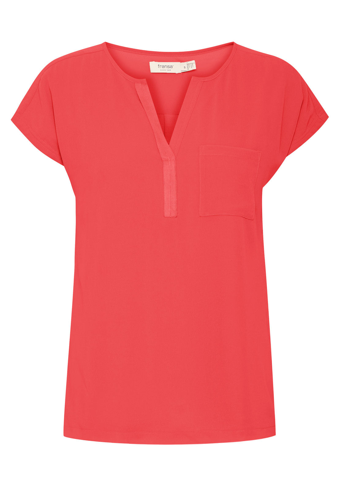 Fransa Pos Short Sleeve Blouse - Pink 1 Shaws Department Stores