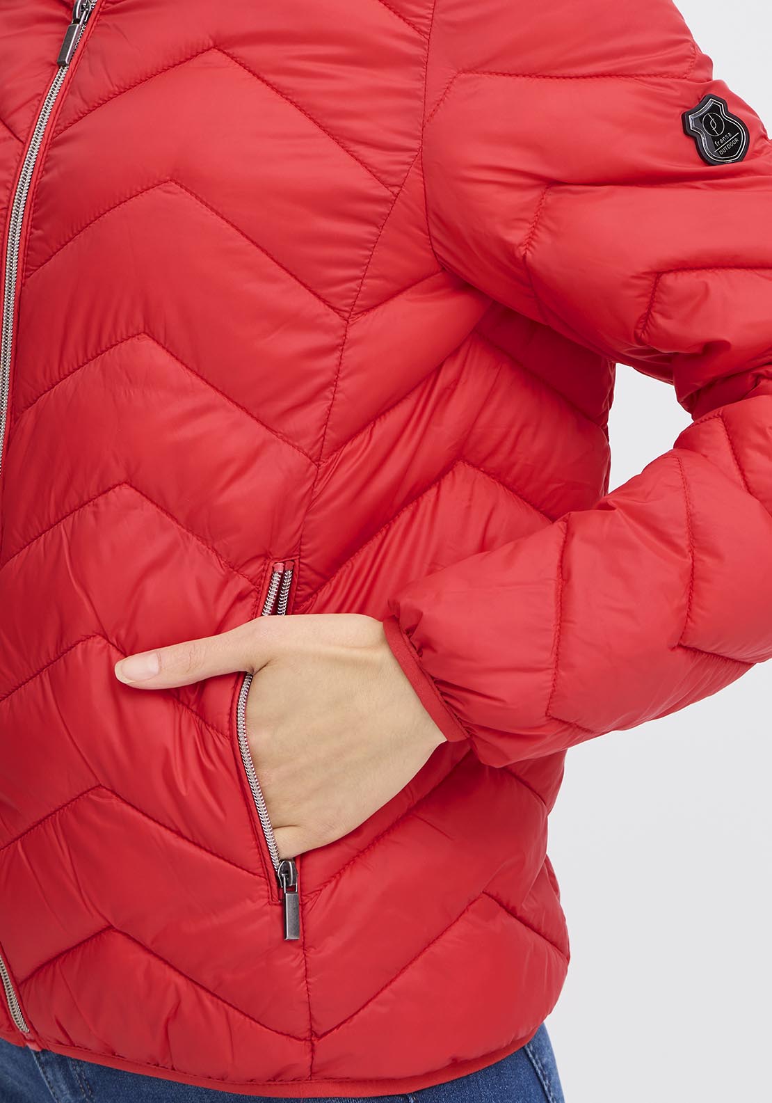 Fransa Casual Padded Jacket - Poinsettia 2 Shaws Department Stores