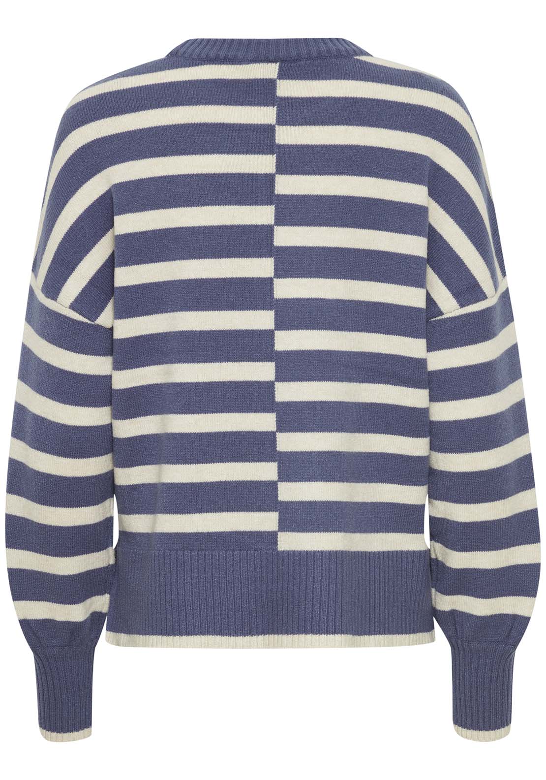 Fransa Knit Loose Fit Pullover - Vintage Indigo Mix 3 Shaws Department Stores