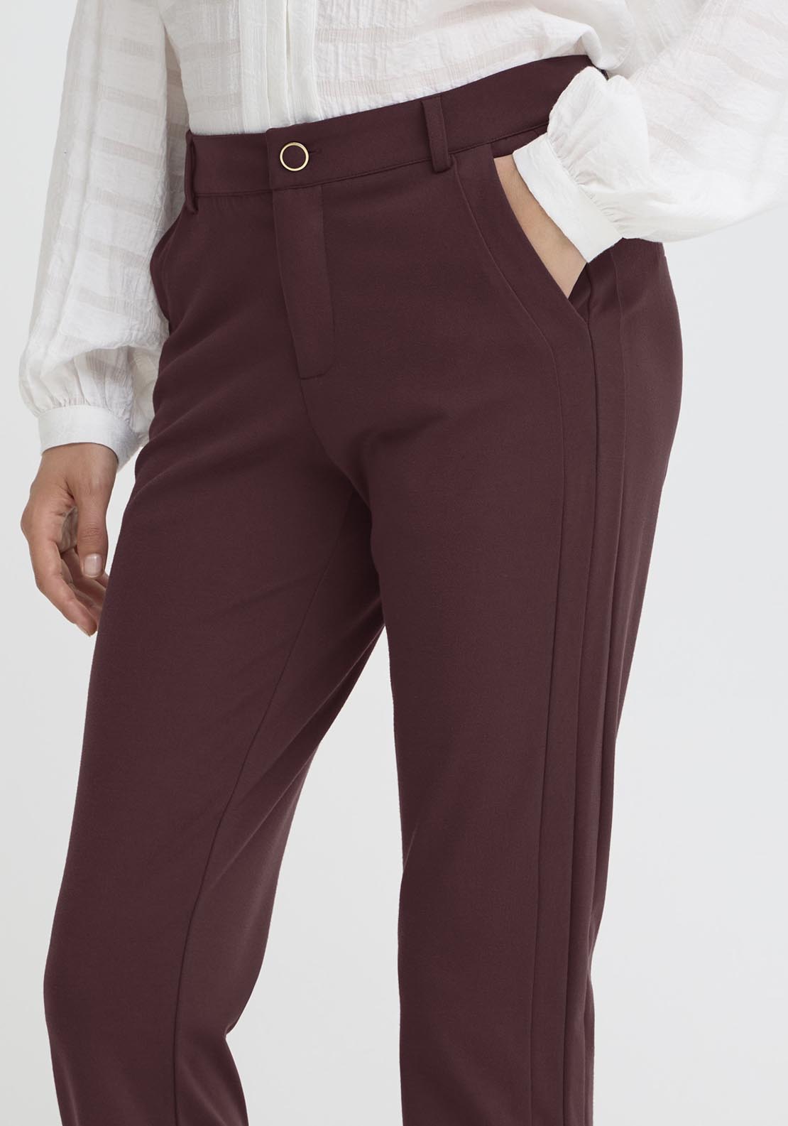 Fransa Lano Trousers - Brown 3 Shaws Department Stores