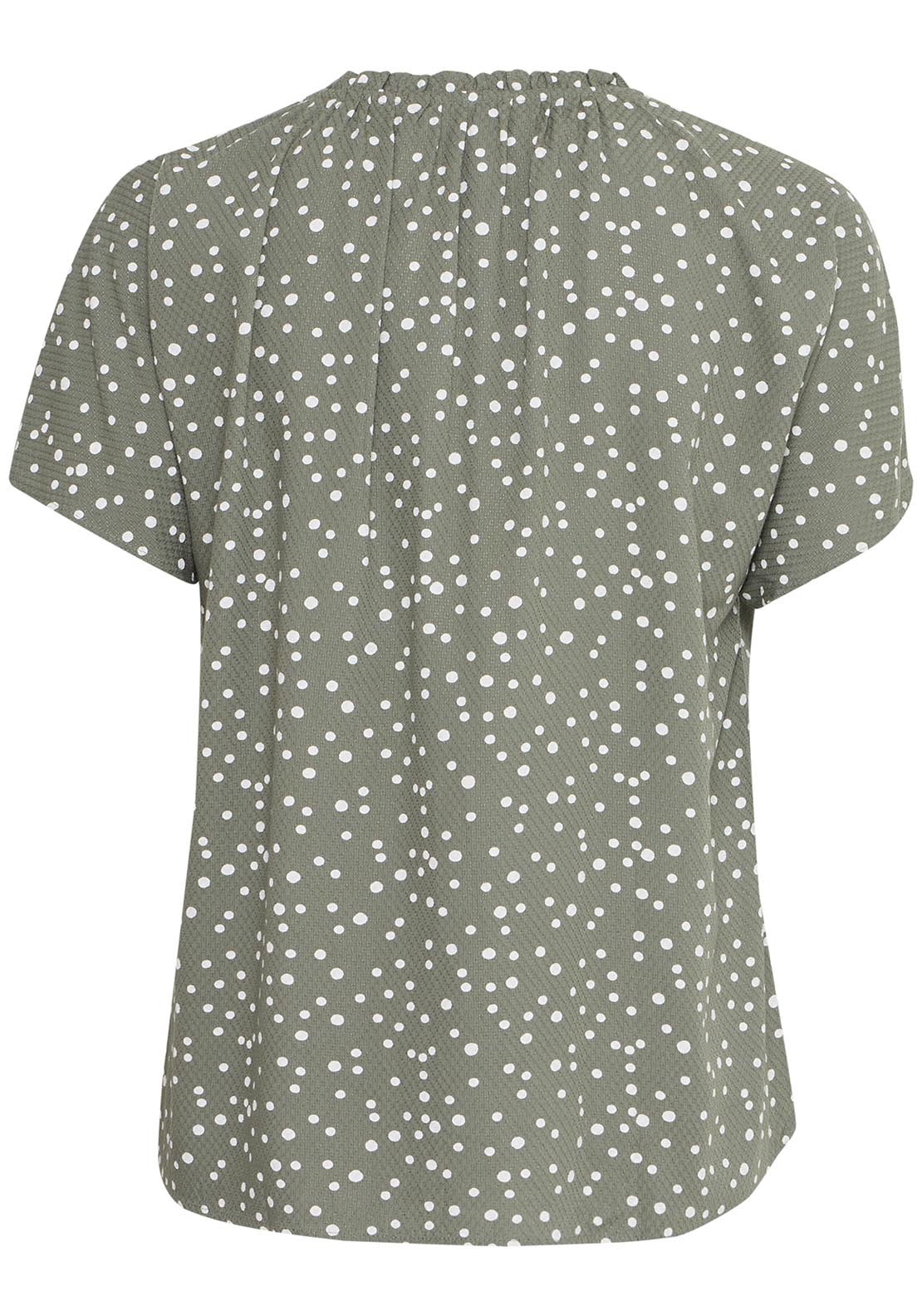 Fransa Casual Cap Sleeve Blouse - Agave Green Mix 6 Shaws Department Stores