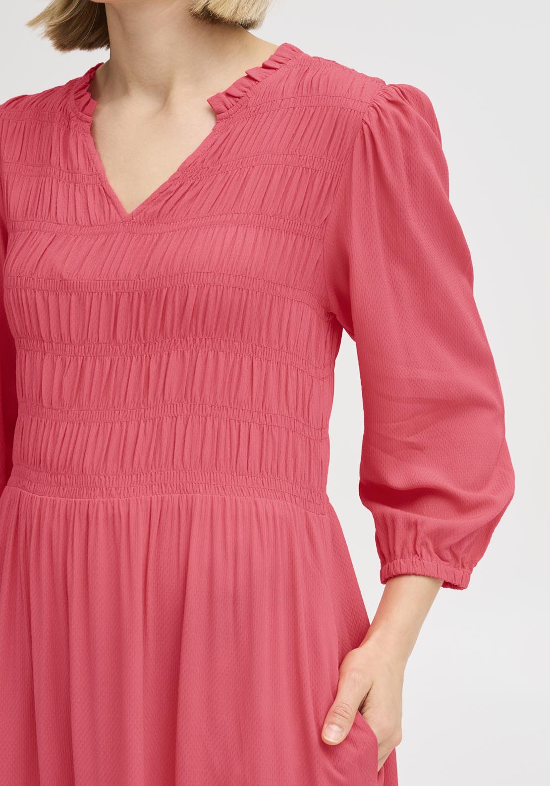 Fransa Light Woven Dress - Pink 4 Shaws Department Stores