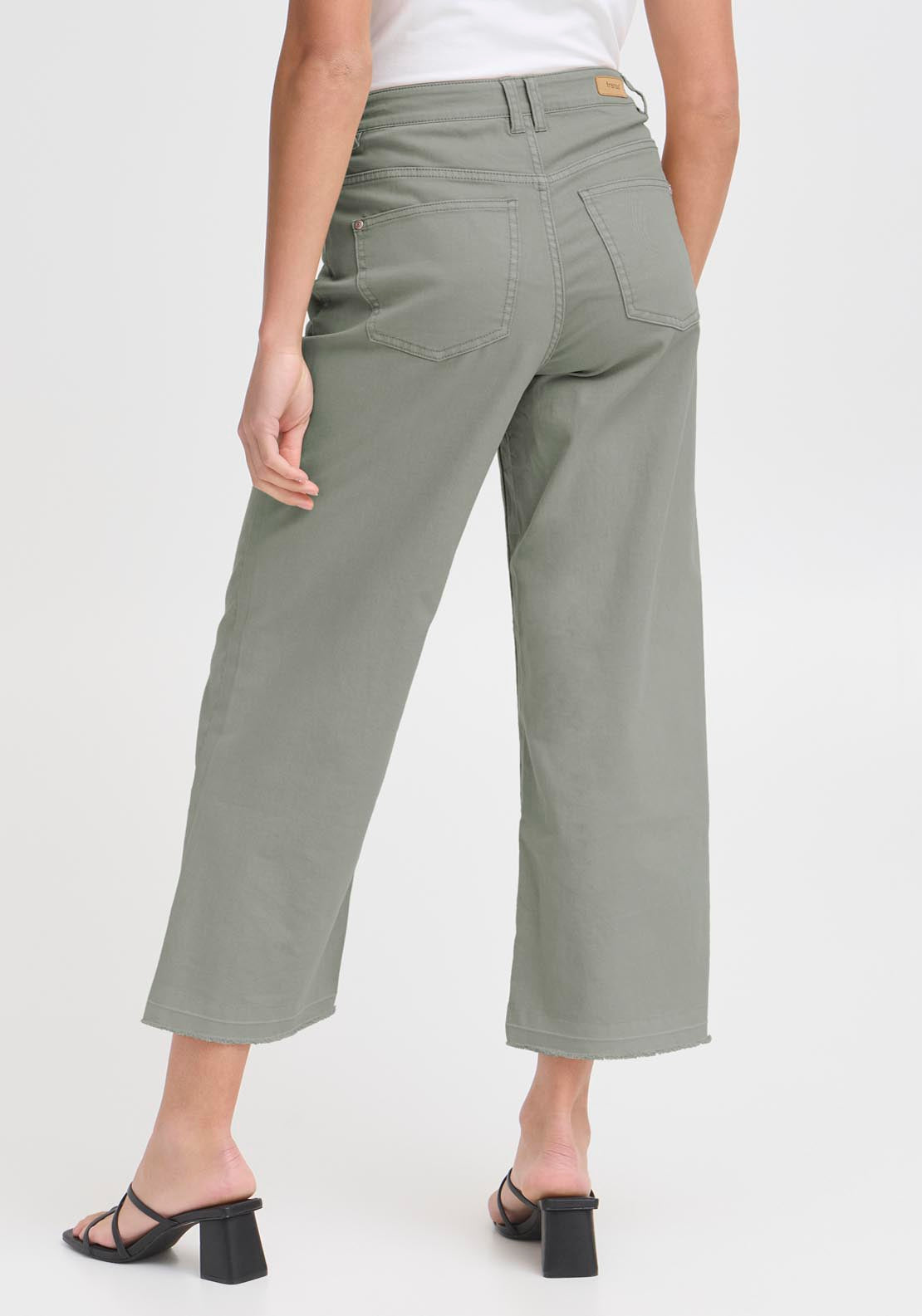Fransa Casual Trousers - Green 2 Shaws Department Stores