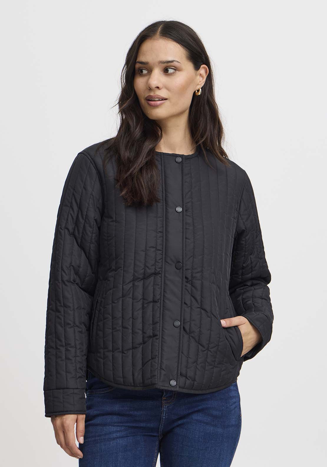 Fransa Long Sleeve Hip Length Jacket - Black 1 Shaws Department Stores