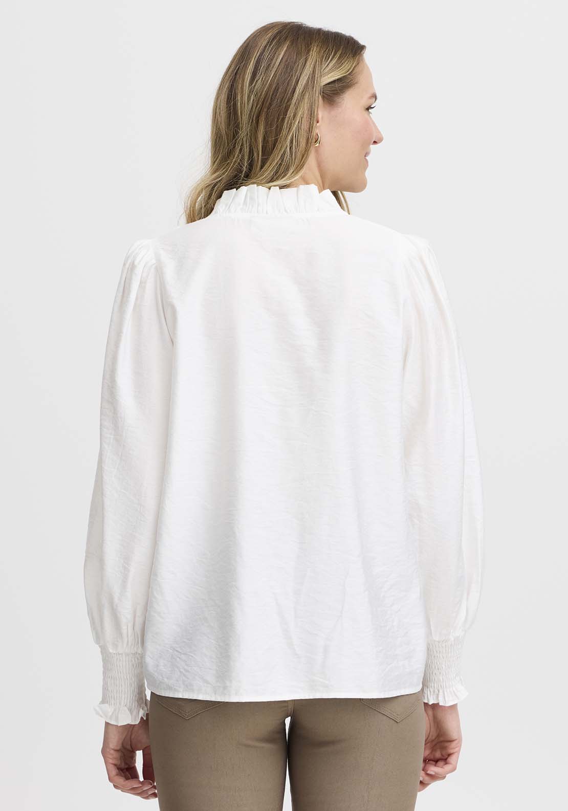 Fransa Long Sleeve Shirt - Blanc De Blanc 4 Shaws Department Stores