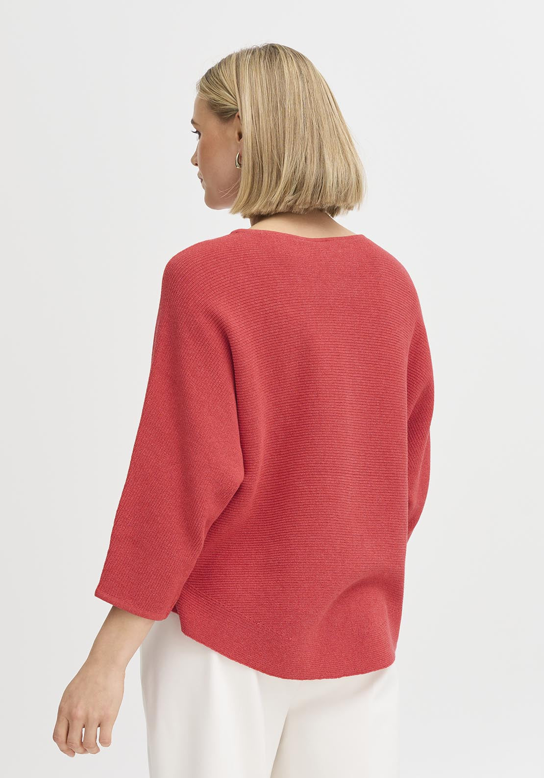 Fransa Casual 3/4 Sleeve Knit Pullover - Teaberry 3 Shaws Department Stores