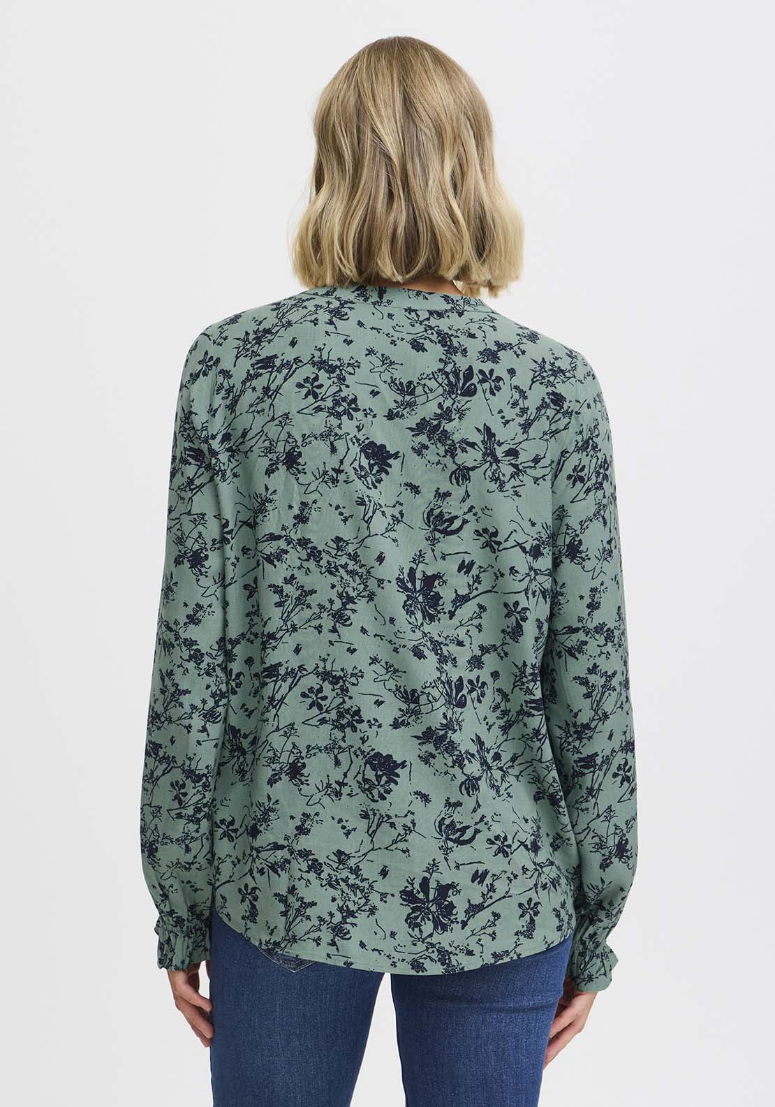 Fransa Long Sleeve Woven Shirt - Green Bay 4 Shaws Department Stores