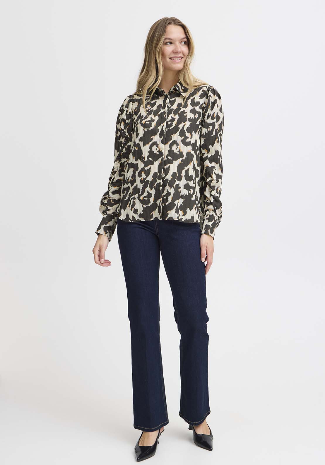 Fransa Long Sleeve Blouse - Black 2 Shaws Department Stores