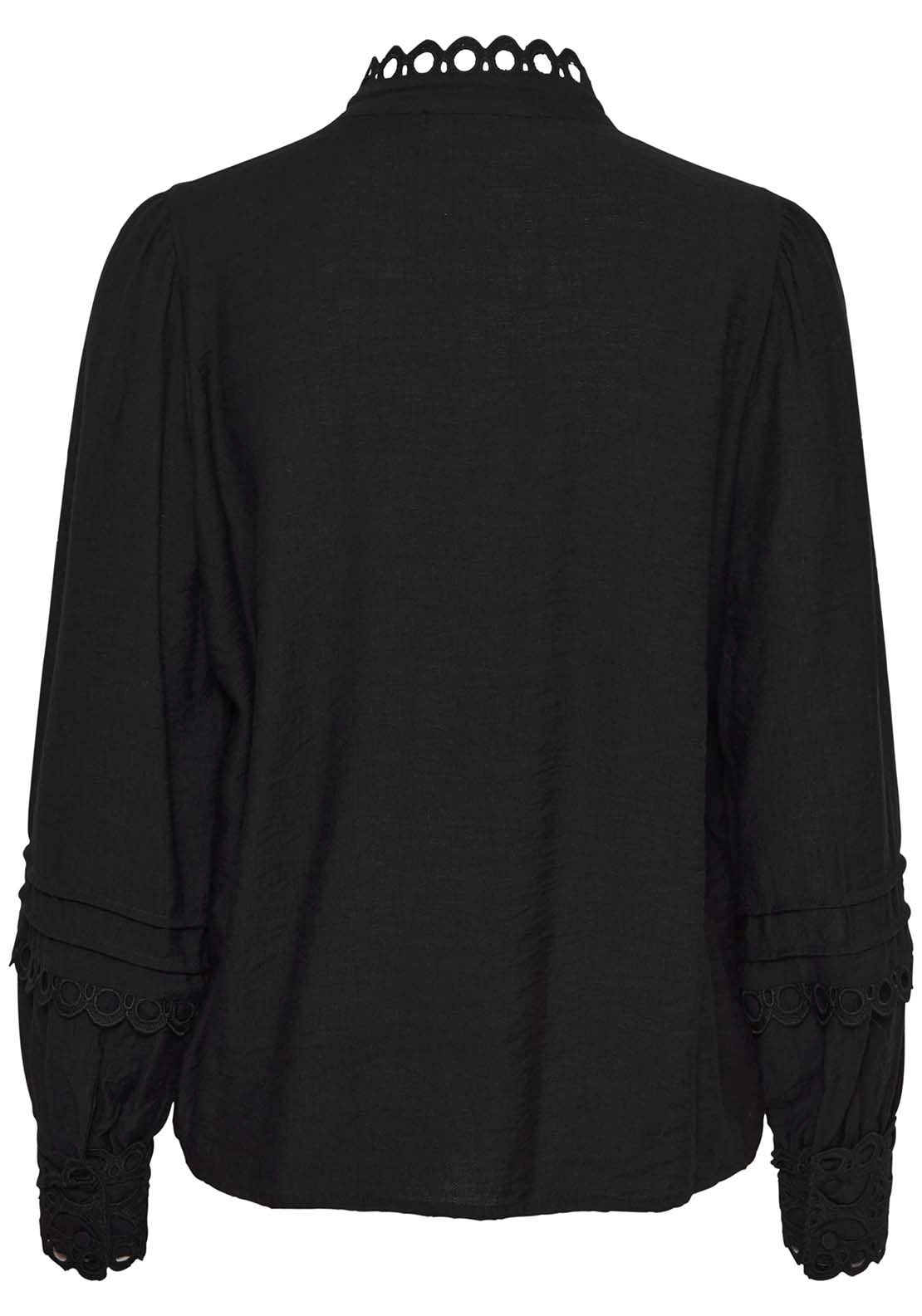 Fransa Long Sleeve Woven Shirt - Black 4 Shaws Department Stores