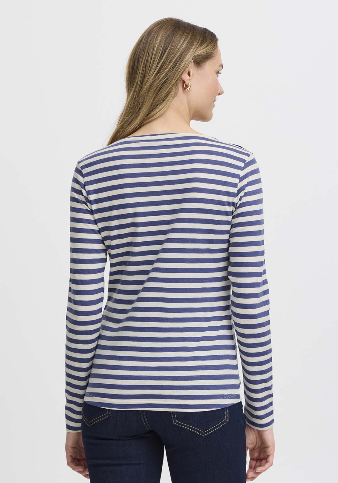 Fransa Long Sleeve T-Shirt - Vintage Indigo Mix 5 Shaws Department Stores
